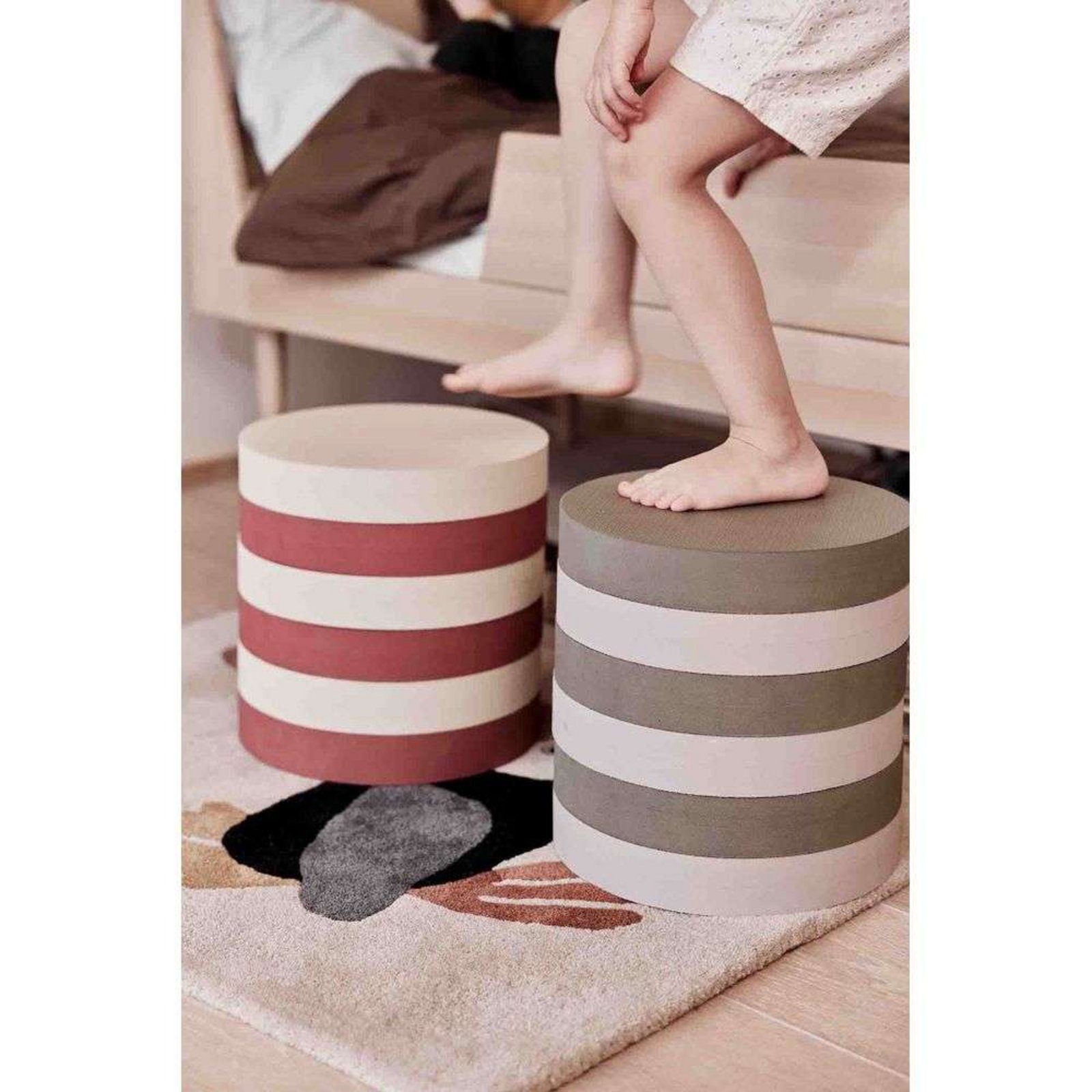 Iro Stacking Stool Olive/Clay - OYOY Living Design