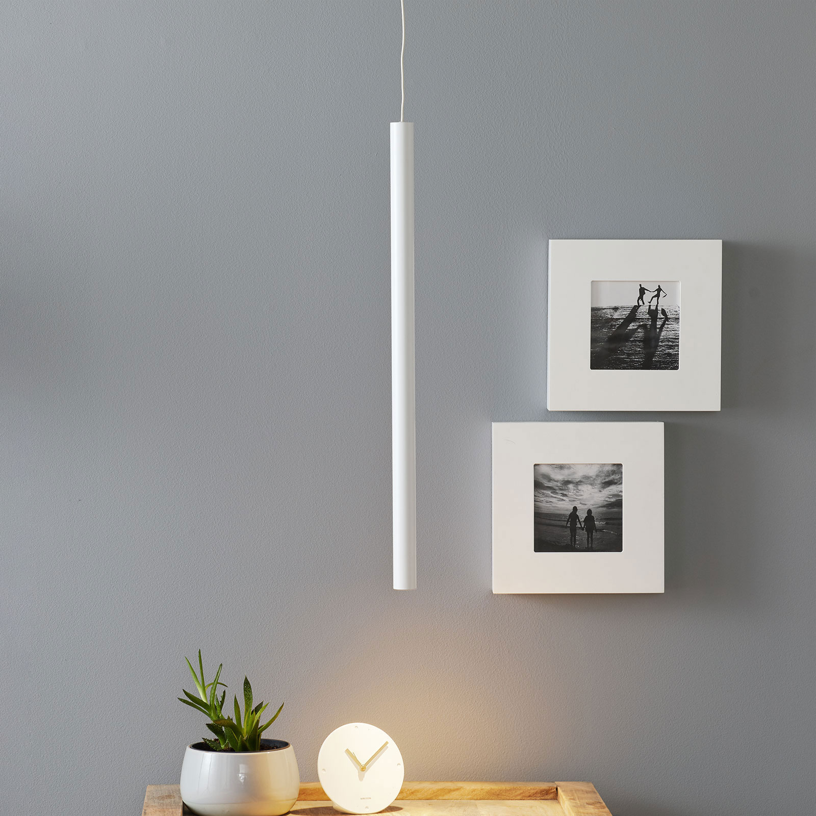 Arcchio Ilmare LED hanging light 60 cm, white, for Living / Dining Room, aluminium, polycarbonate, 7.7 W, energy efficiency: A++, H: 60 cm