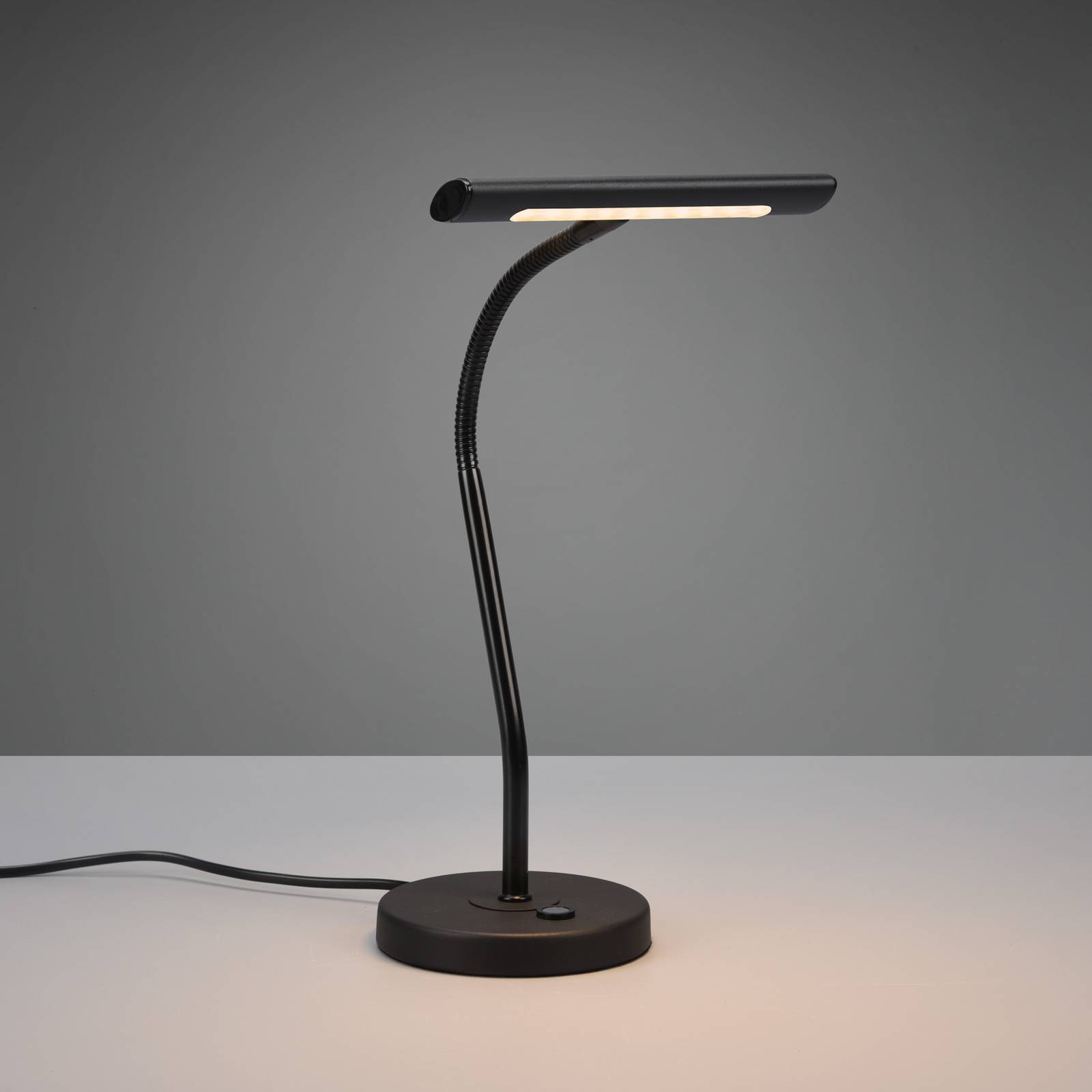 Trio Lighting Curtis bordslampa med flexibel arm och dimmer svart