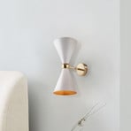 Maytoni wall light Vesper, white/gold, 2-bulb, metal