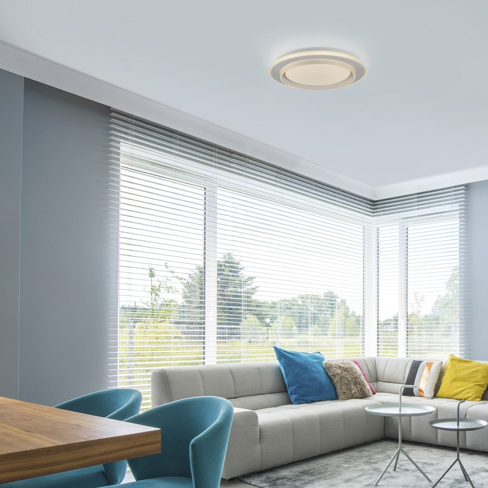 JUST LIGHT. LED plafondlamp Lago Ø 40 cm wit Afstandsbediening
