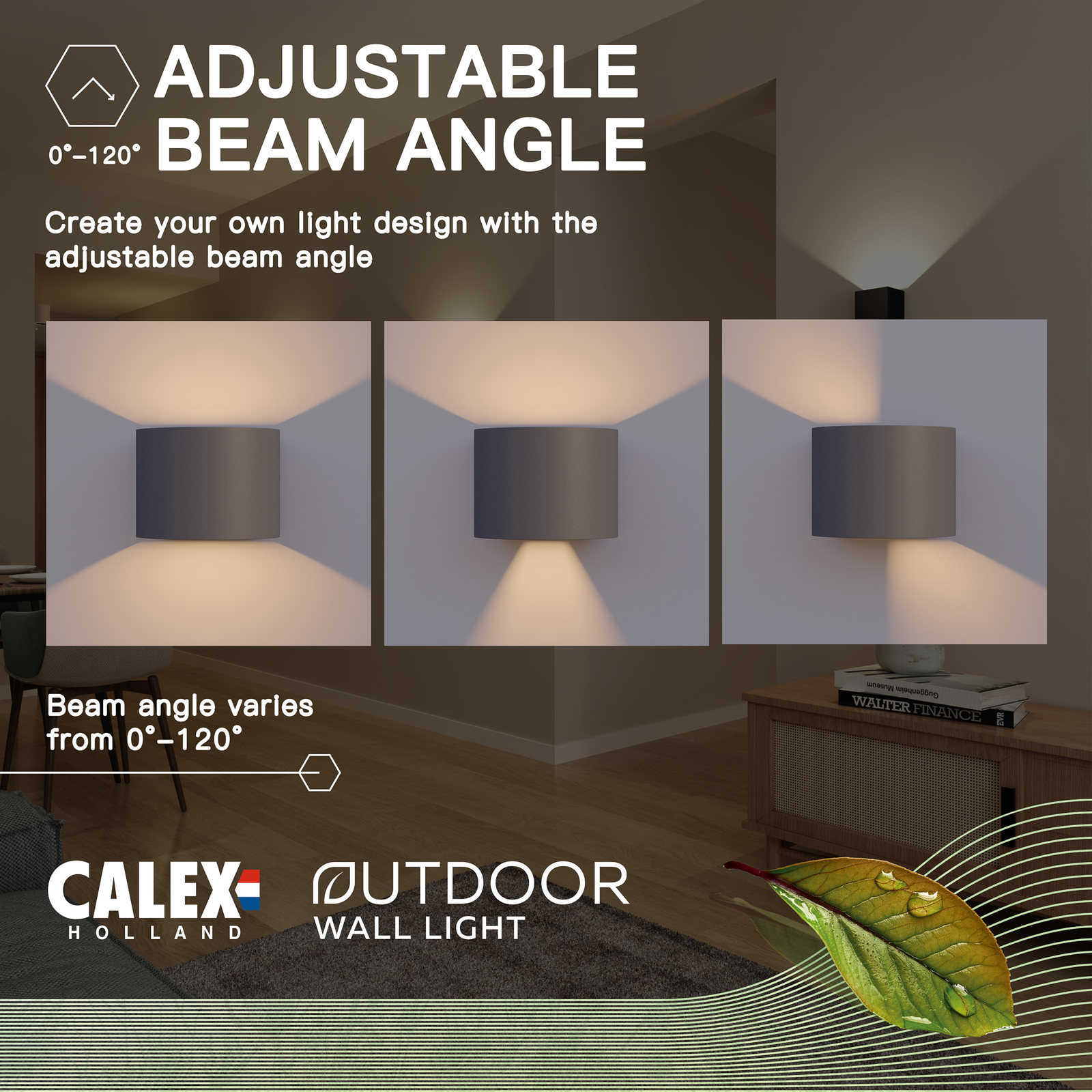 Calex LED-Außenwandlampe Oval, up/down, Höhe 10cm, anthrazit