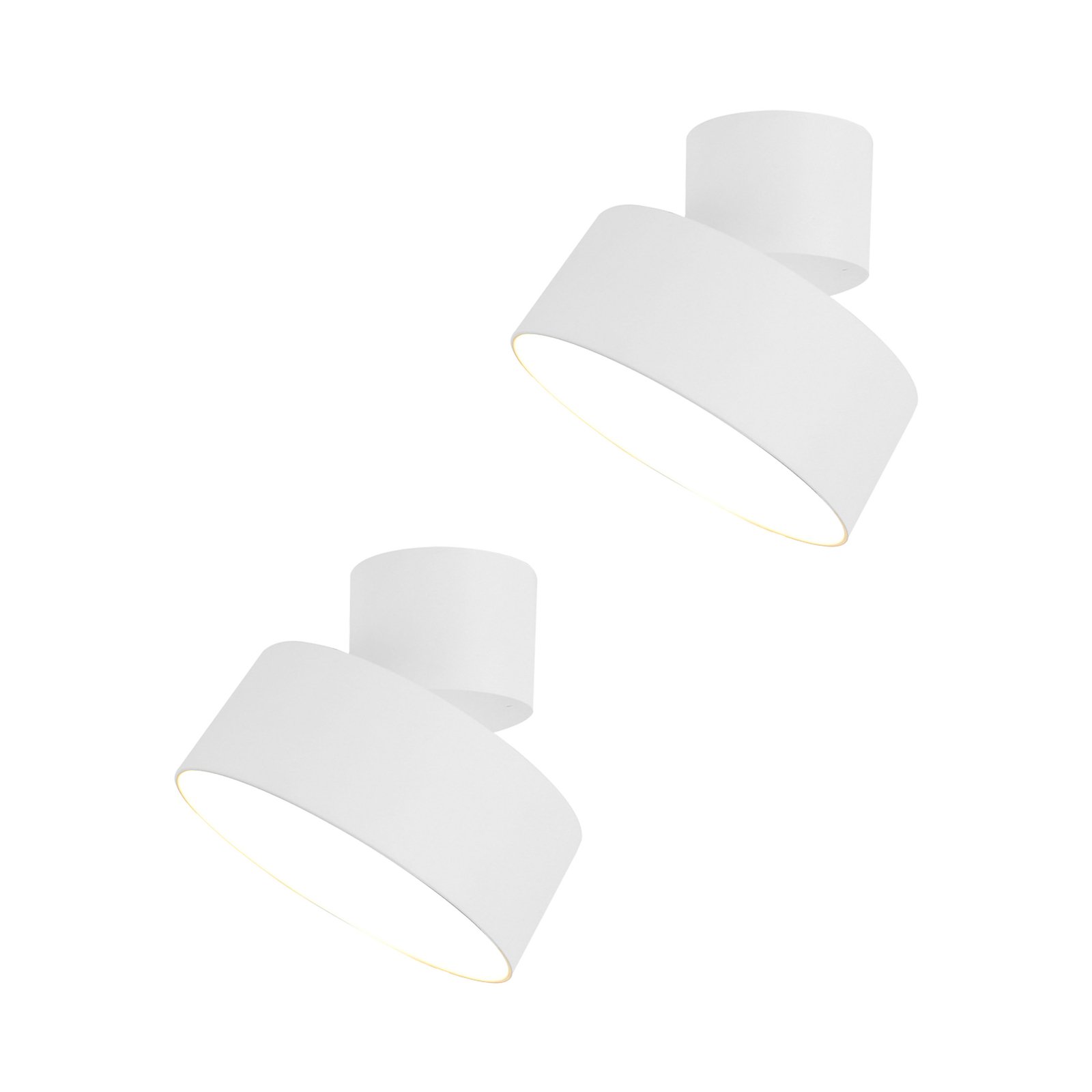 Lindby LED-strålkastare Nivoria, vit, set om 2, vridbar