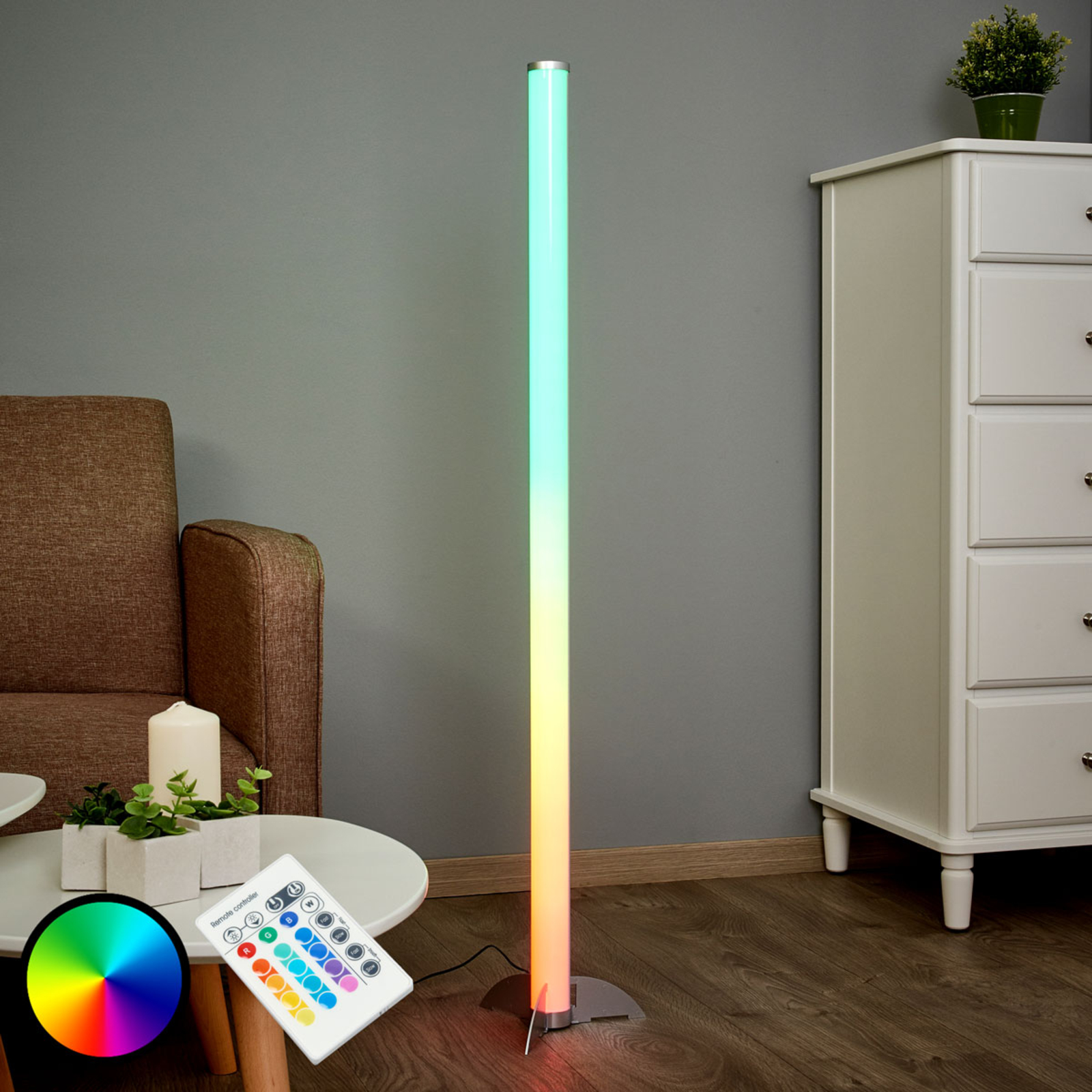 Efektní LED stojací lampa Ilani RGB