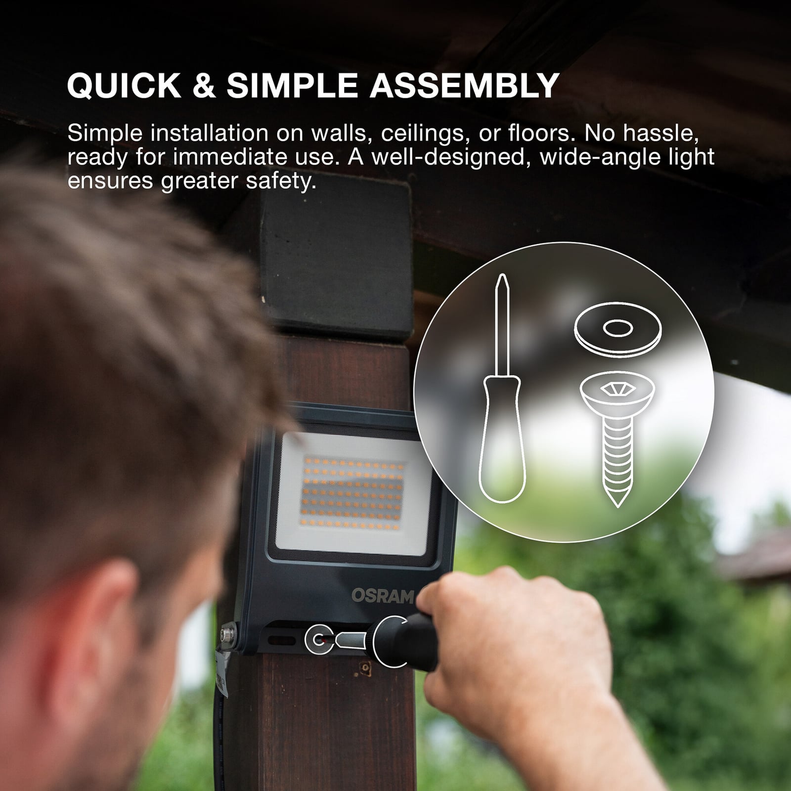 OSRAM LED kültéri spotlámpa ENDURA FLOOD, fehér 30 W 3000 K IP65