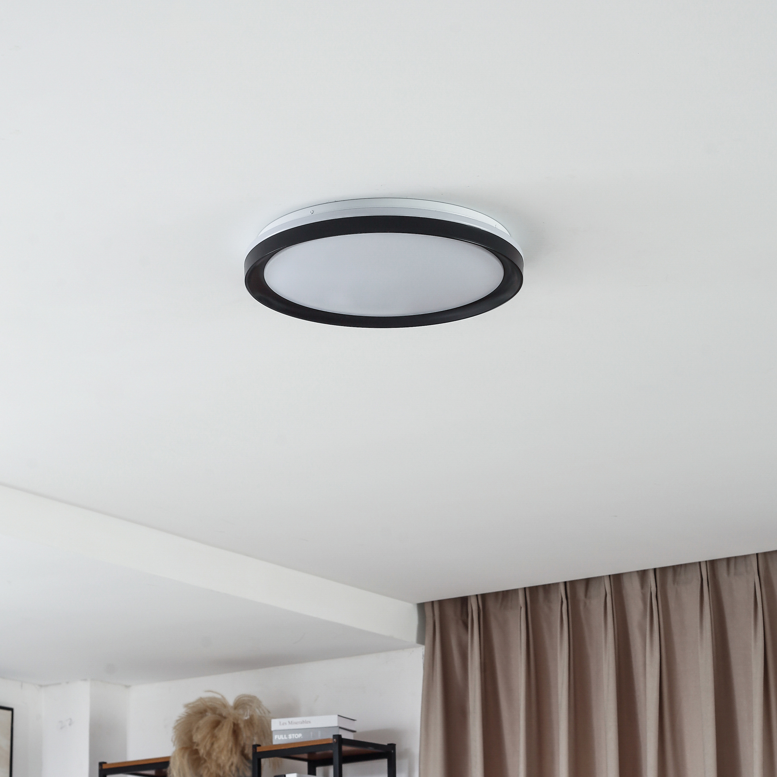 Lindby Smart LED ceiling lamp Ardena, RGBIC, height 8.5cm, Tuya