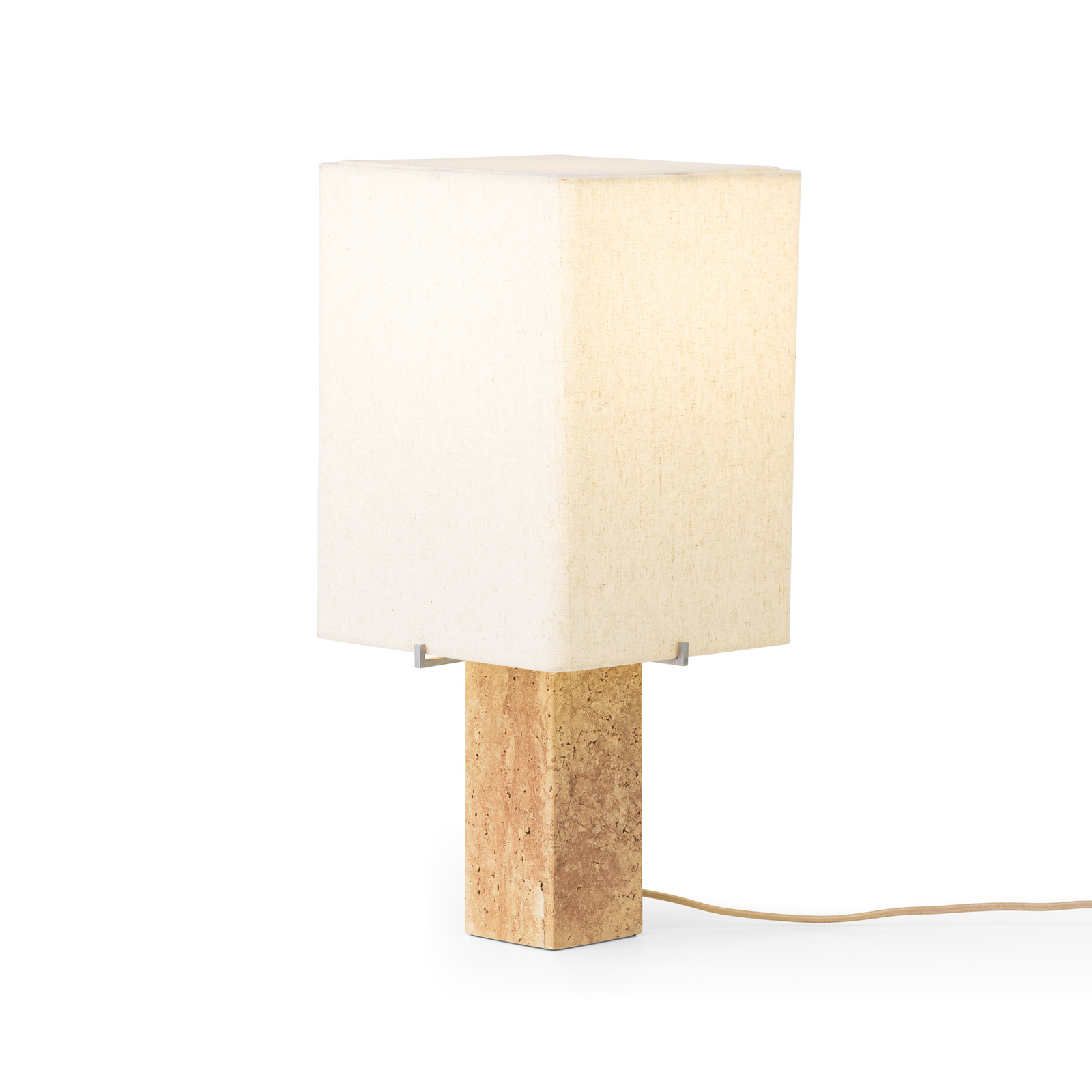 Nonna bordlampe, travertin-/sandfarvet, højde 49 cm, stof