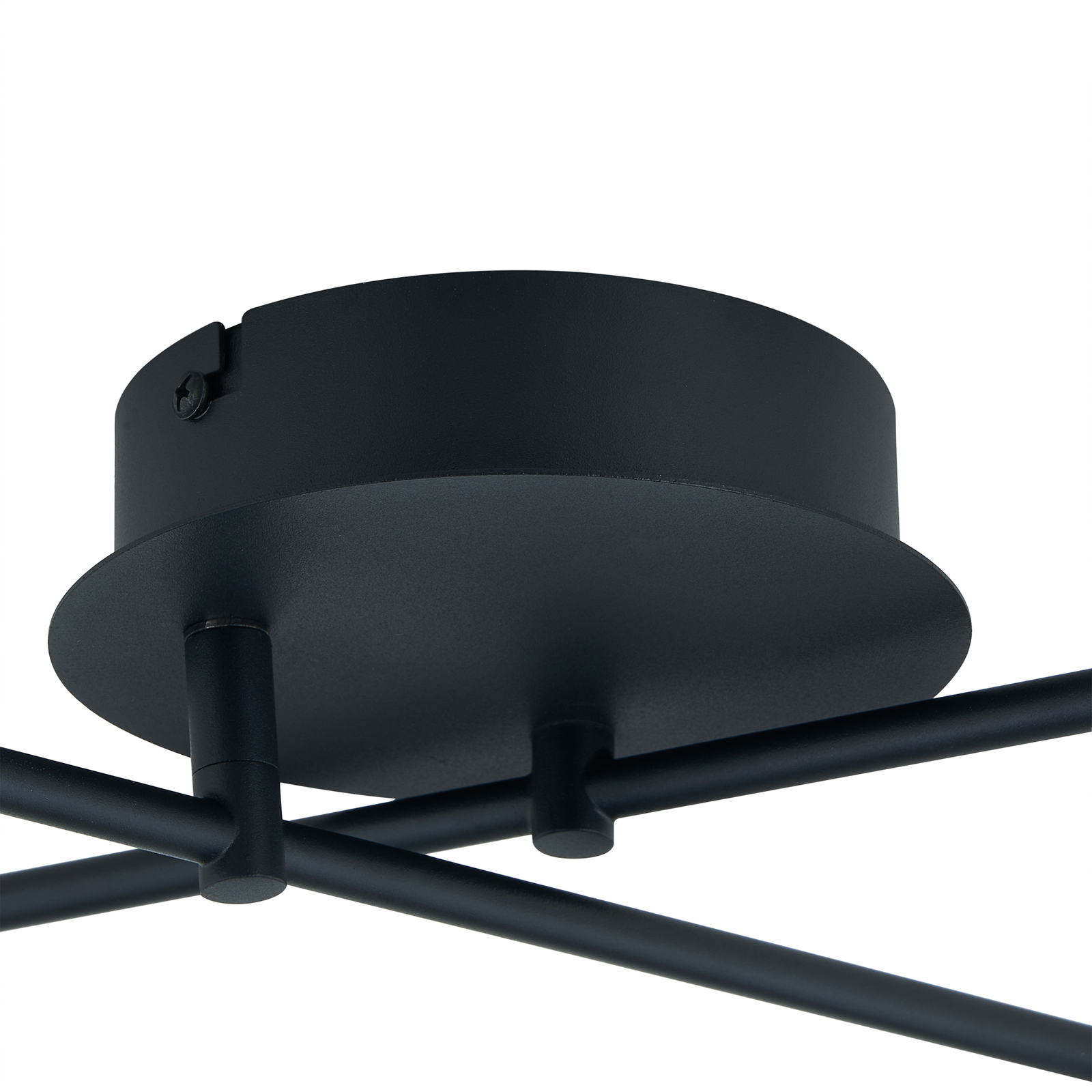 Stropné svietidlo Lindby LED Manel, čierna farba, železo, dĺžka 60 cm