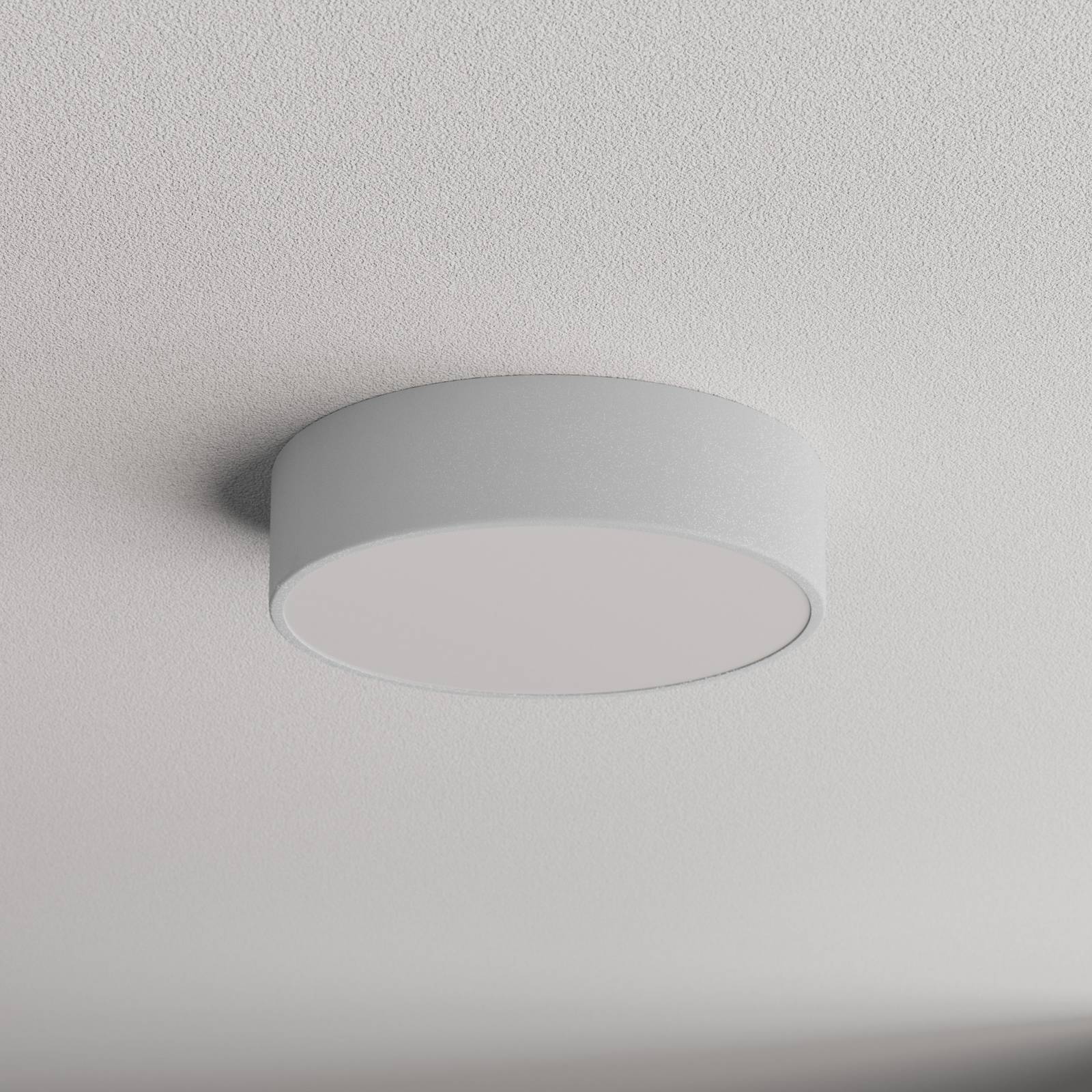 Lampa sufitowa Cleo 300, szara, czujnik, IP54, Ø 30 cm, metal