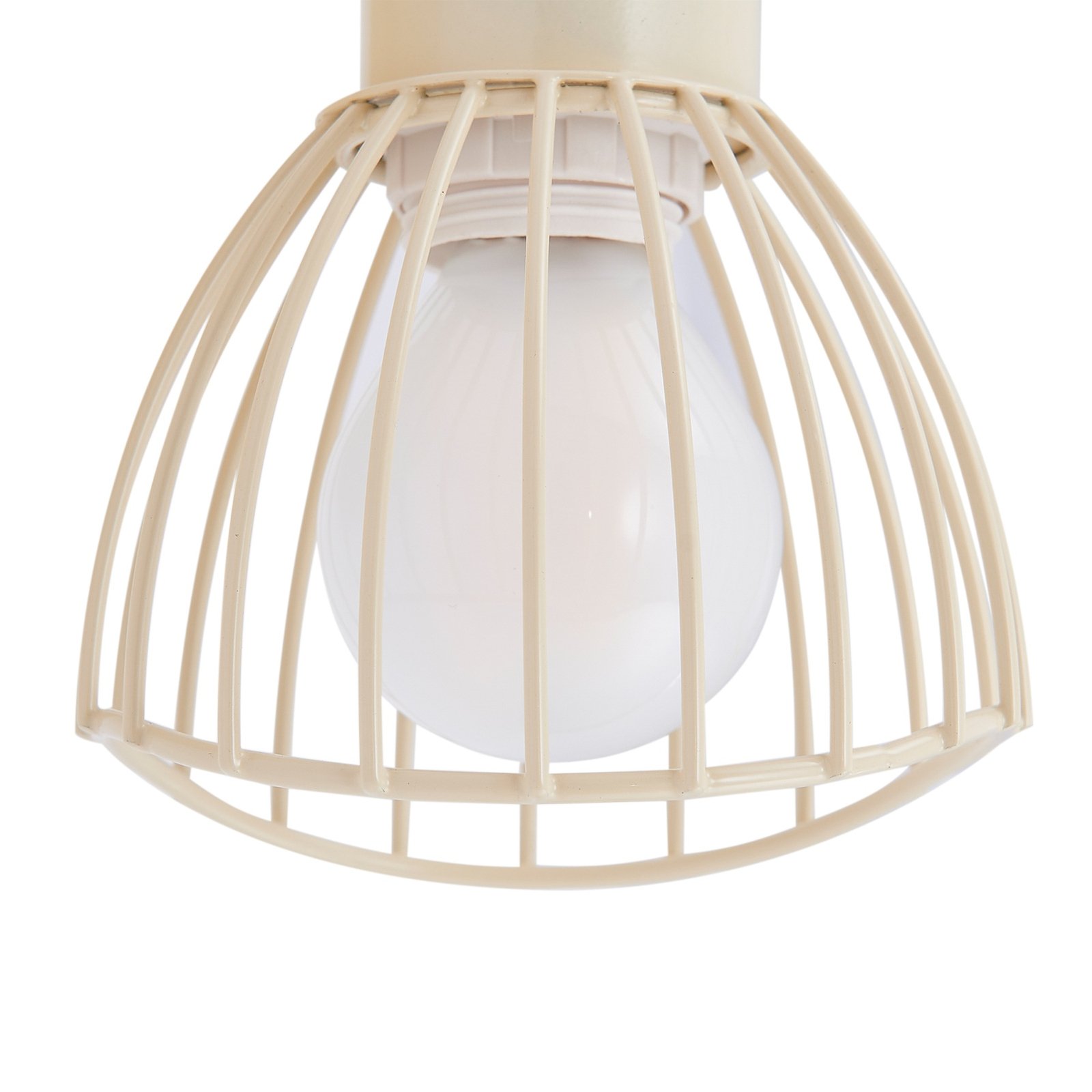 Lindby ceiling light Piena, beige, 1-bulb, metal, Ø 93.cm