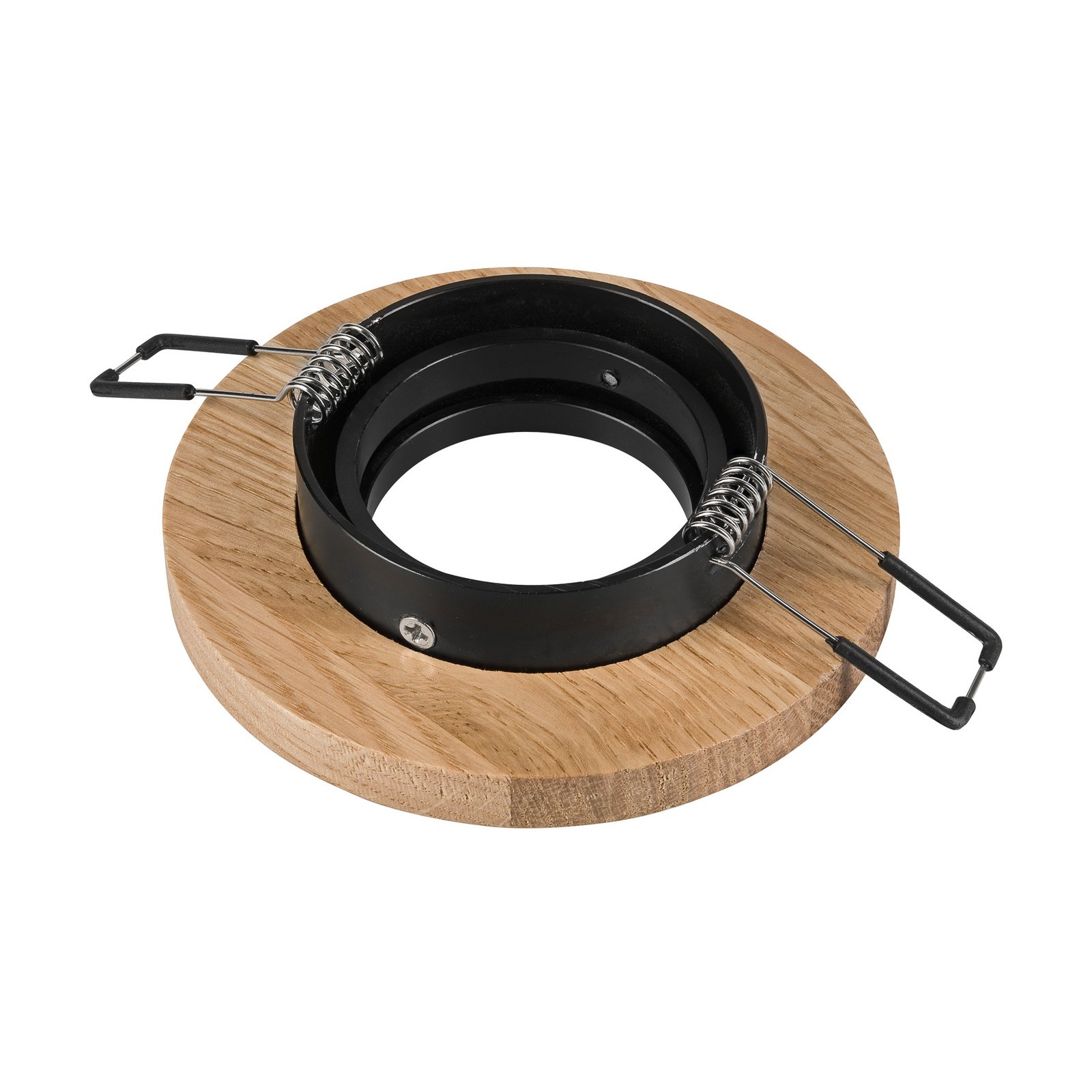 Tobby recessed ceiling light, Ø 10 cm, set of 3, oak GU10