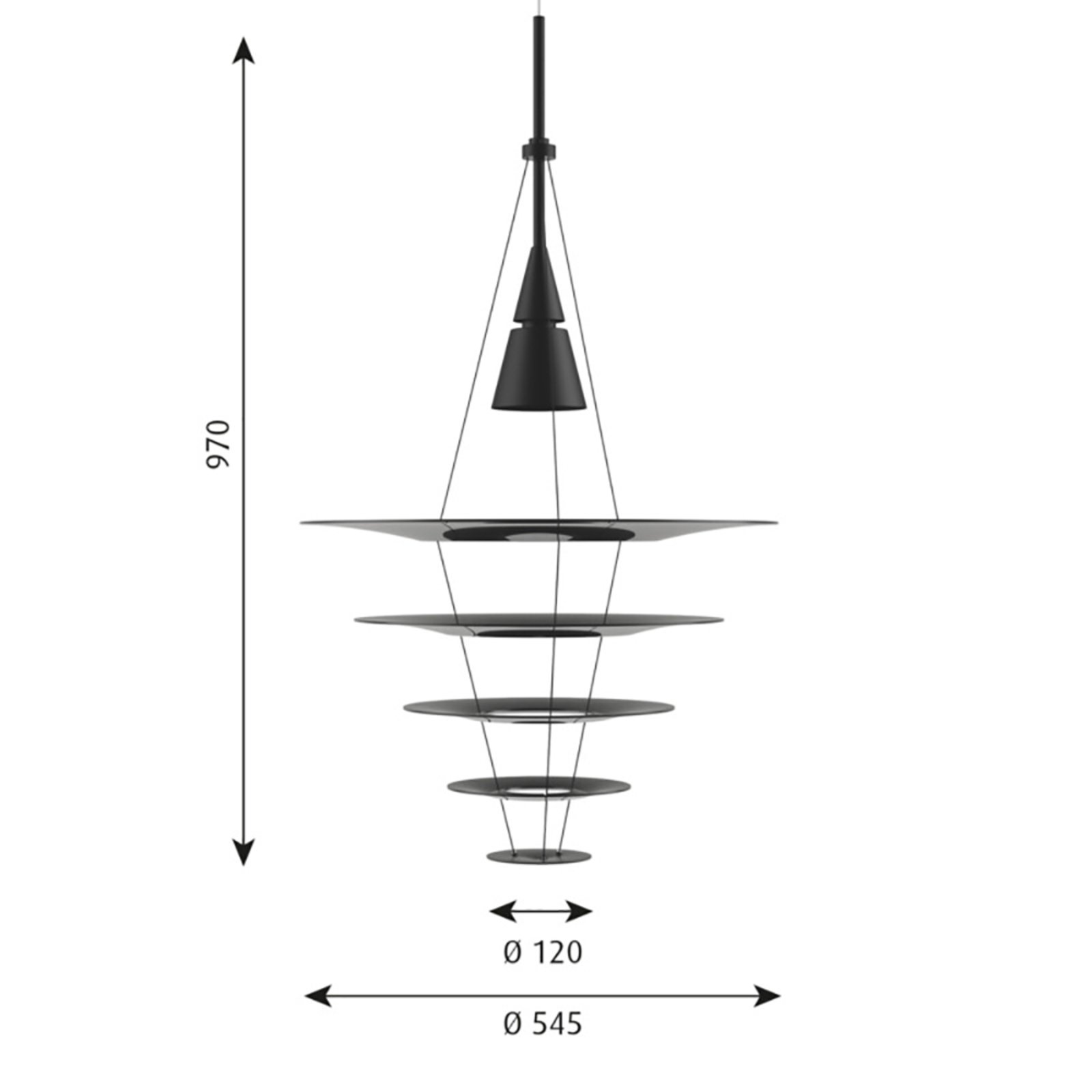 Enigma 545 Lustră Pendul Black - Louis Poulsen