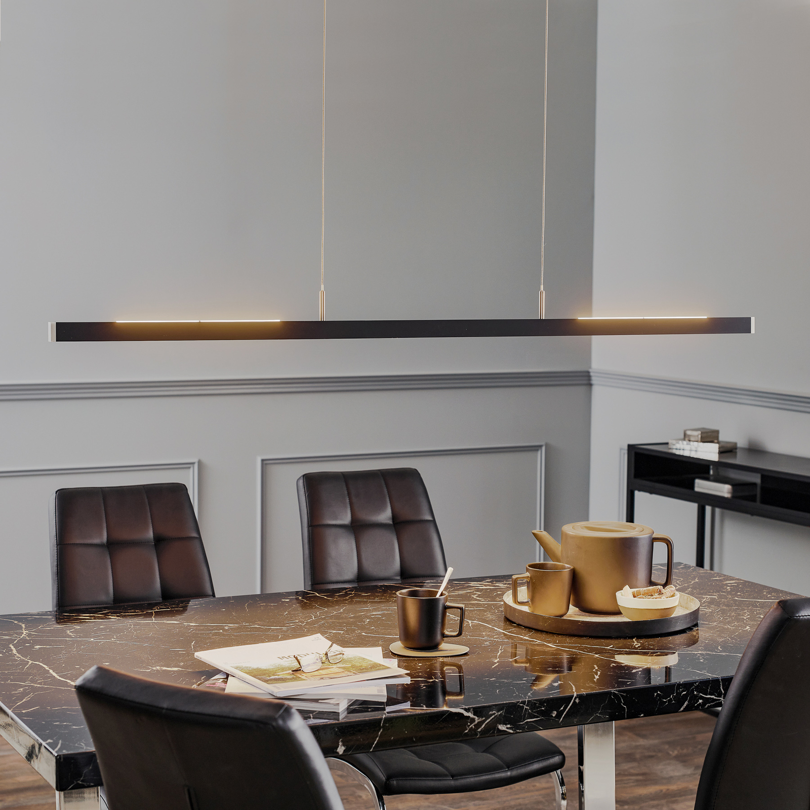 Rothfels Ekkiro a sospensione LED, nero, nichel