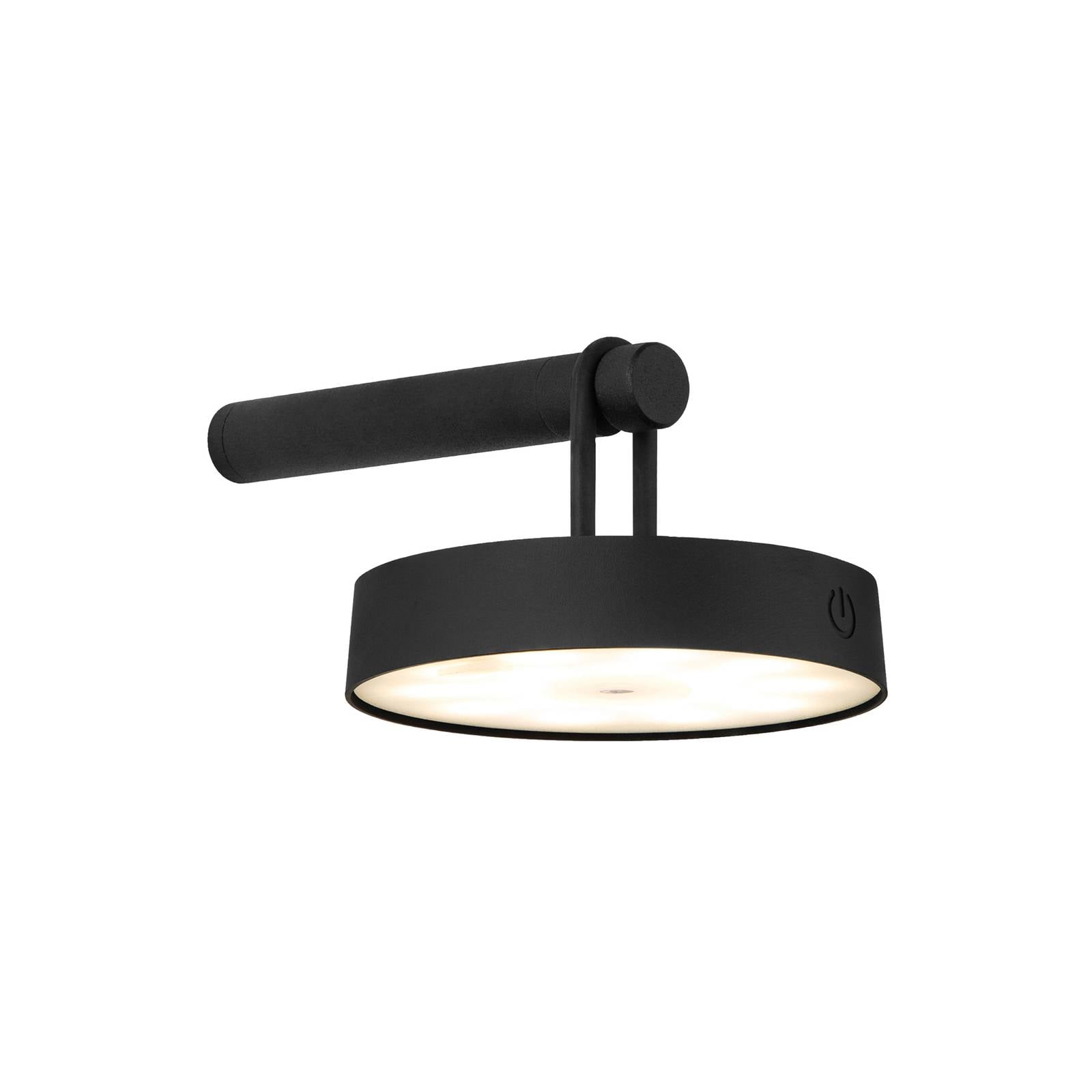 JUST LIGHT Akku Wandleuchte ARMA, 1x LED-Board/1,50Watt/2700Kelvin, IP44, Schwarz