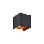 Nivar Square LED Kültéri Fali Lámpa Black/Gold - Lindby
