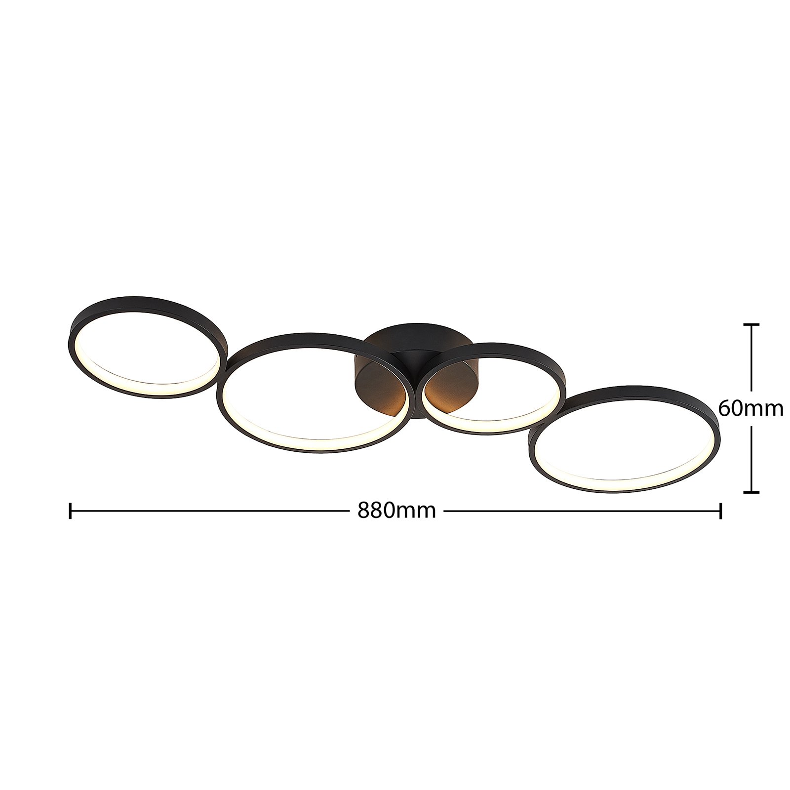 Evengeline LED Lámpara de Techo Black - Lindby