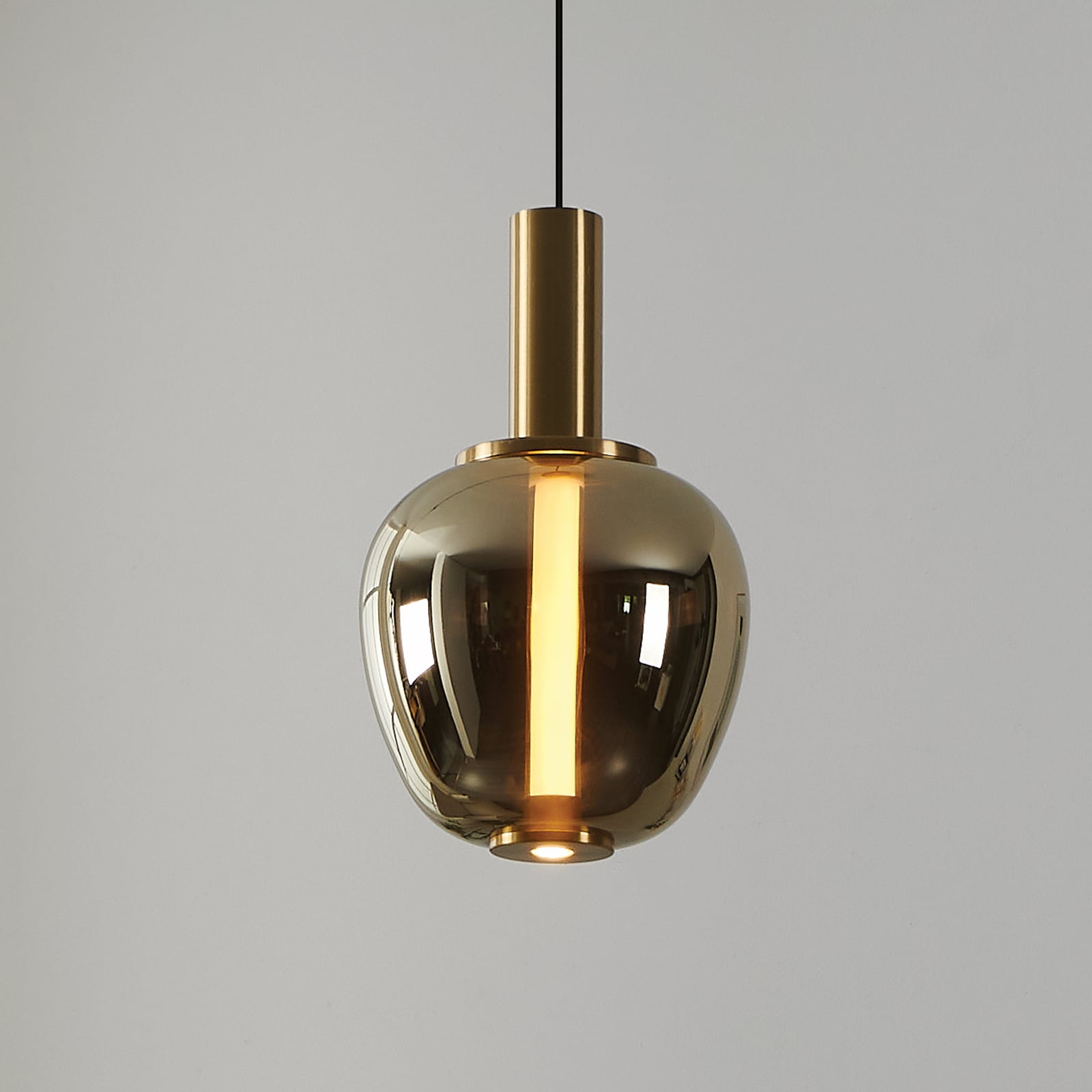 Suspension LED Stars of Light Fruitera dorée Ø 21 cm en verre CCT