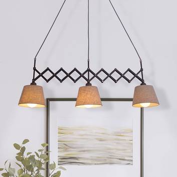 Textiel-hanglamp Adrienne 3-lamps