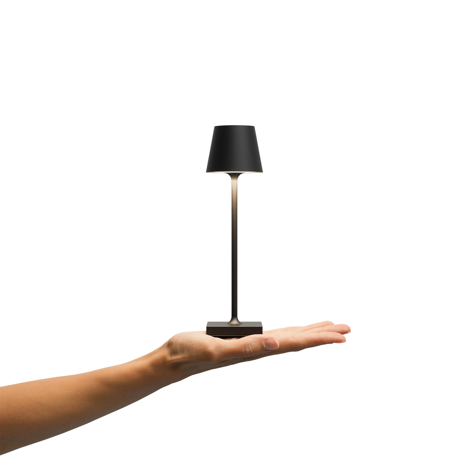 Lampada da tavolo LED tascabile Nuindie ricaricabile, nero notte