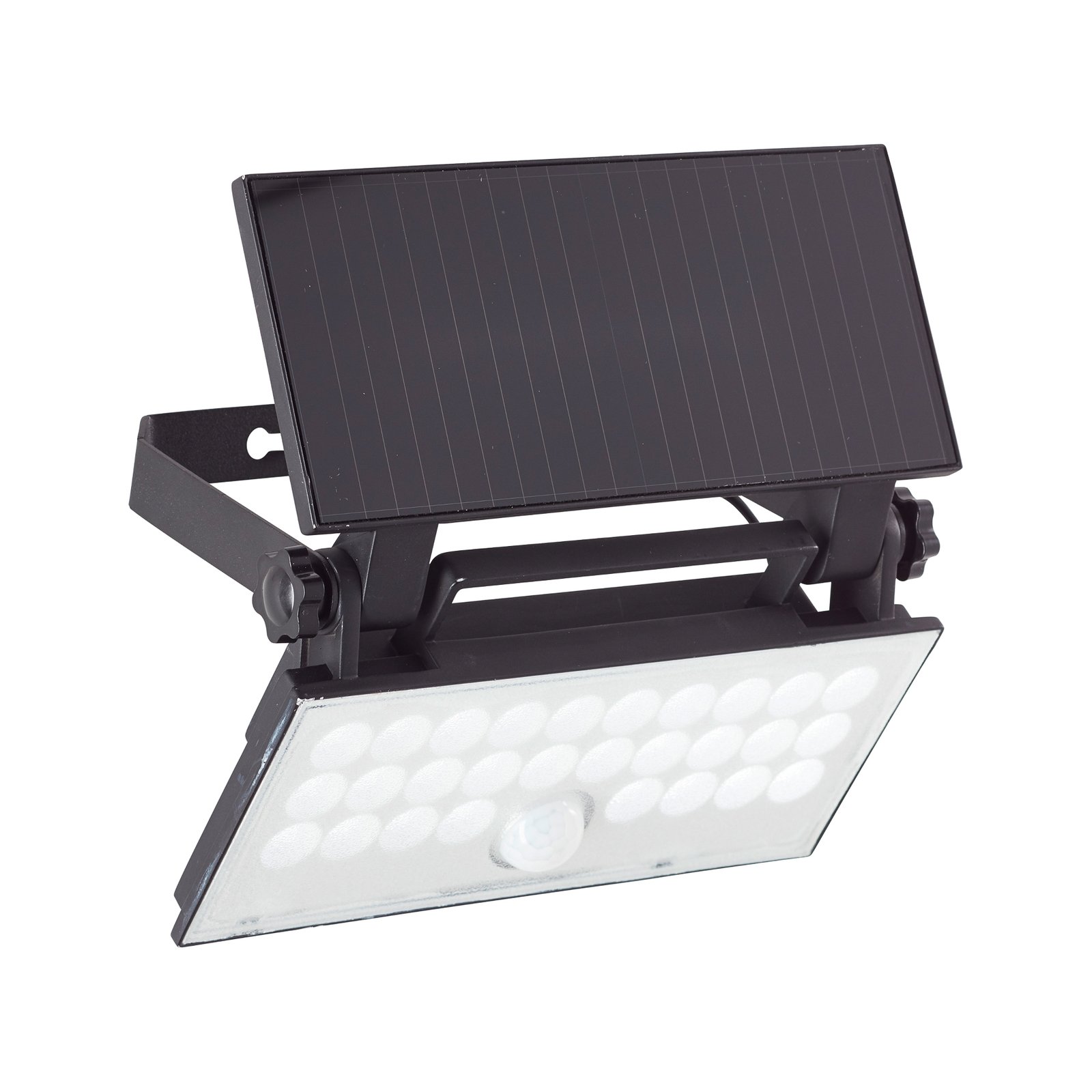 LED-Solar-Außenwandstrahler Luton Sensor, schwarz, B 19 cm 