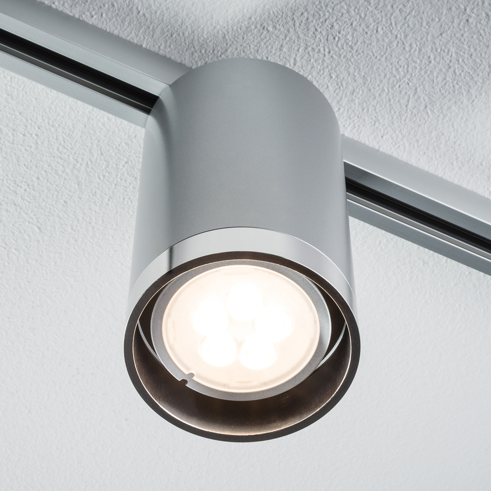 Paulmann URail Tube LED spot chrome, rigid 6.5 W, for Living / Dining Room, metal, GU10, 6.5 W, energy efficiency: A+, H: 11.2 cm