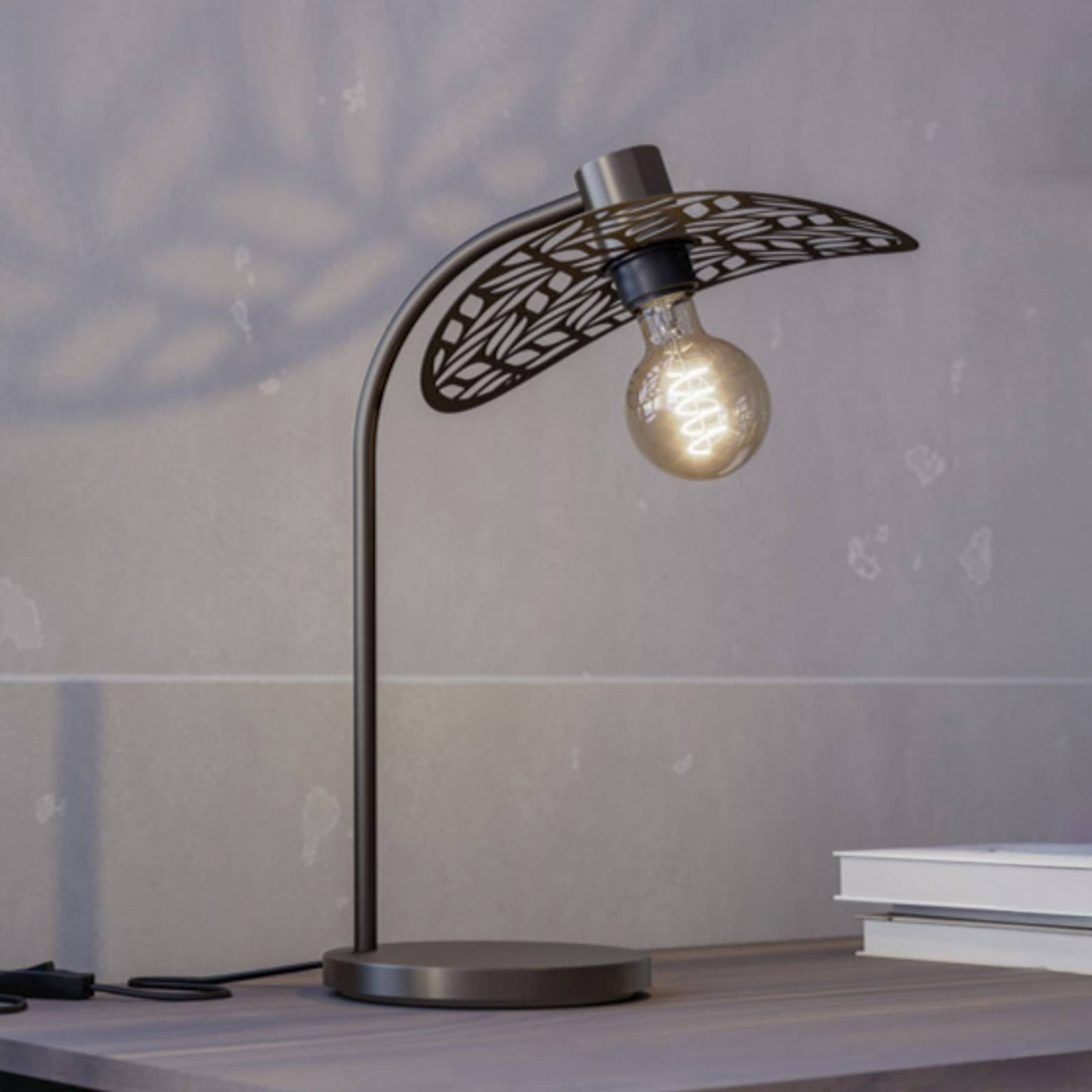Lampa stołowa EGLO SWABY, kolor brązowy, wysokość 47 cm, metal, E27