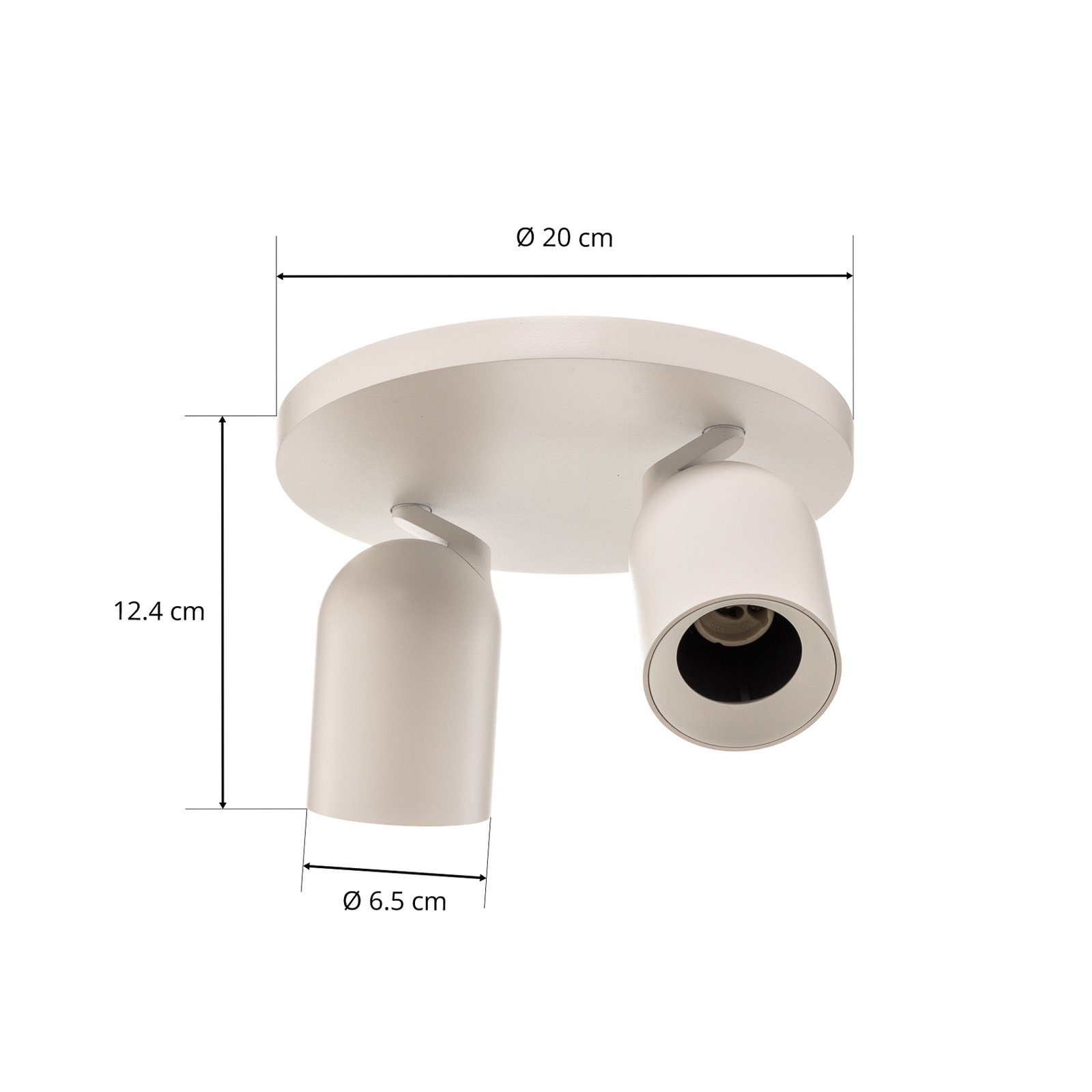 Arcchio-spot Brinja, rund, hvid, 2-lys, aluminium, GU10