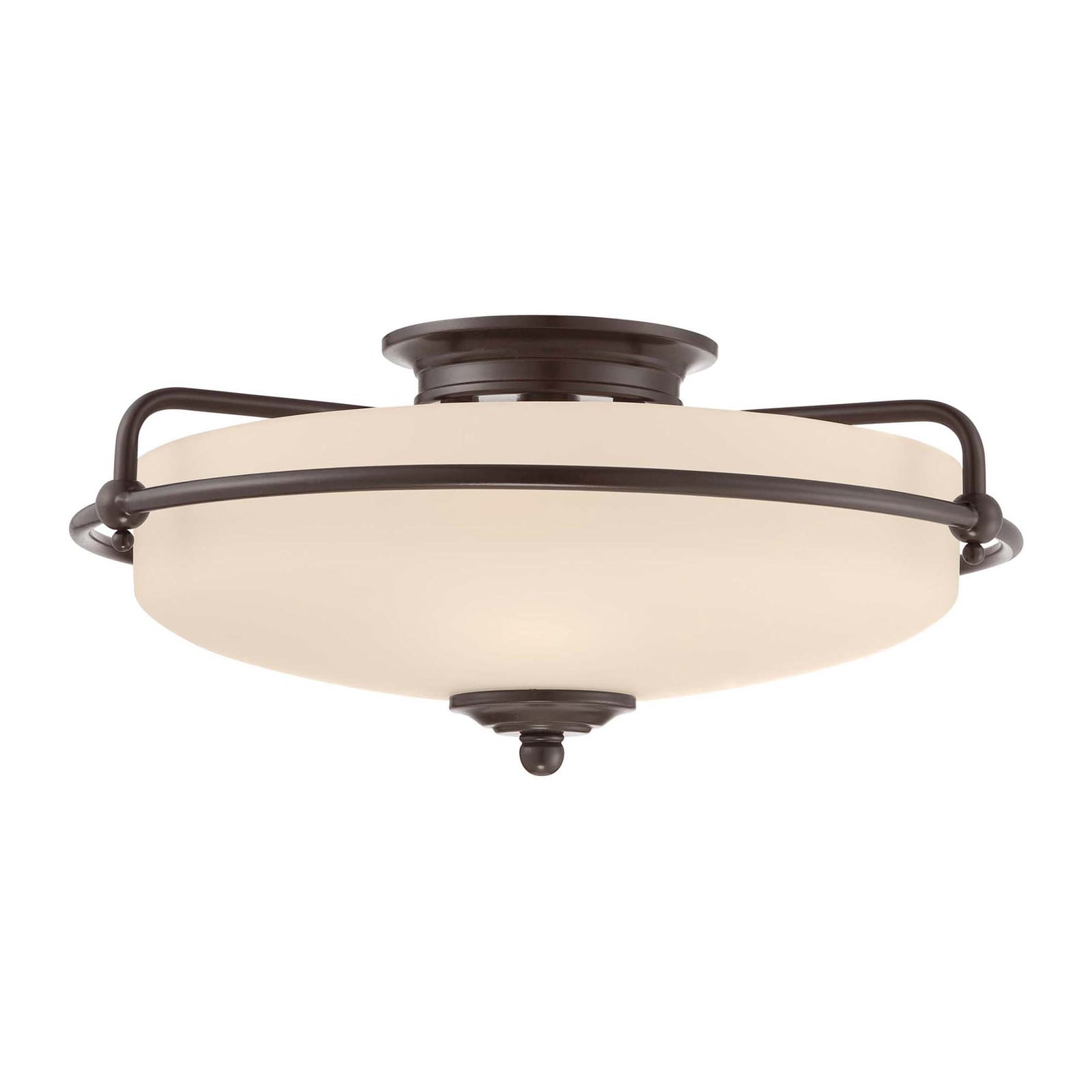 Griffin F loftlampe, bronze/opalglas, Ø 42 cm - QUOIZEL
