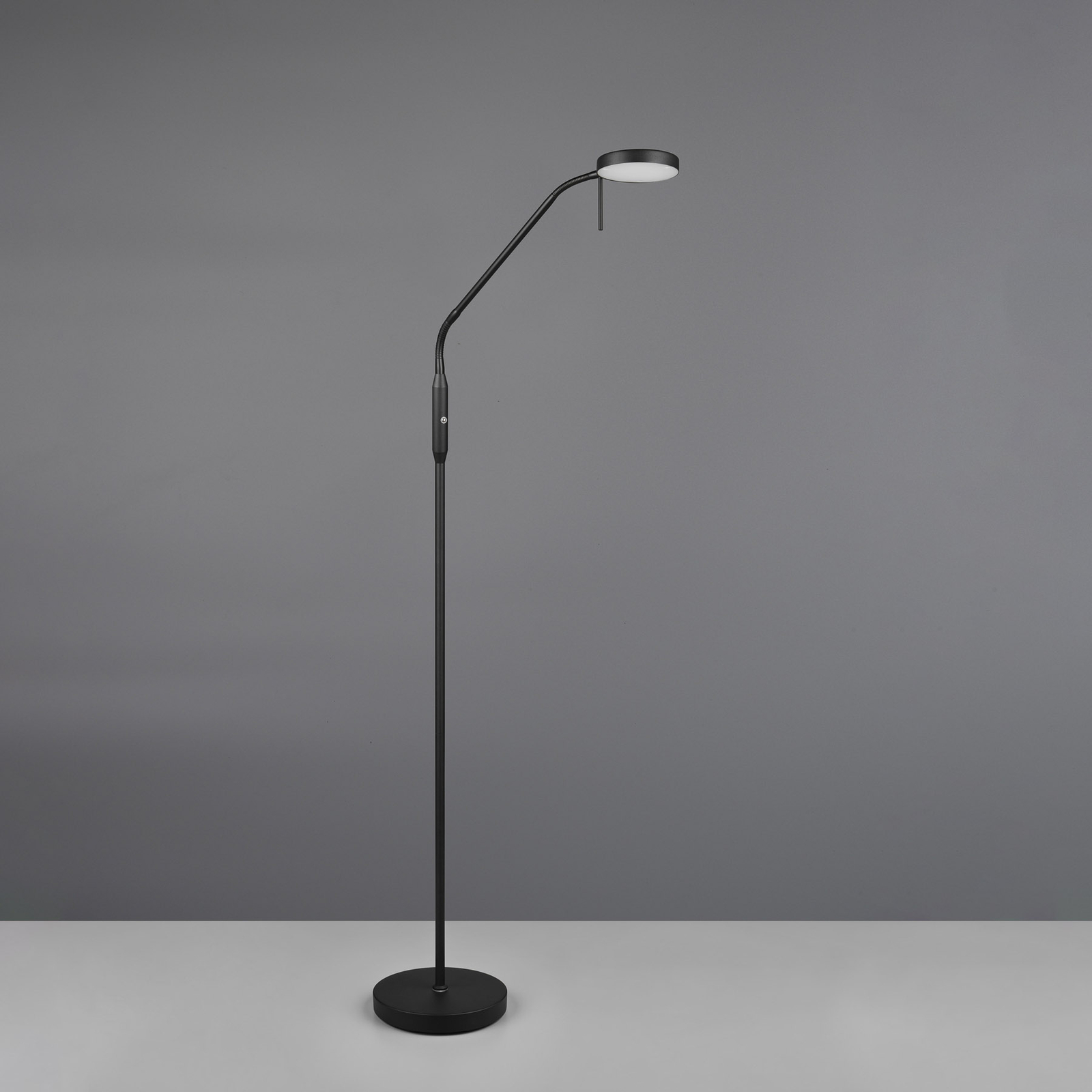 Oppladbar LED-gulvlampe Moreno, matt svart, CCT, dimbar