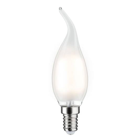 Candle LED bulb E14 4.8 W 2,700 K flame tip satin