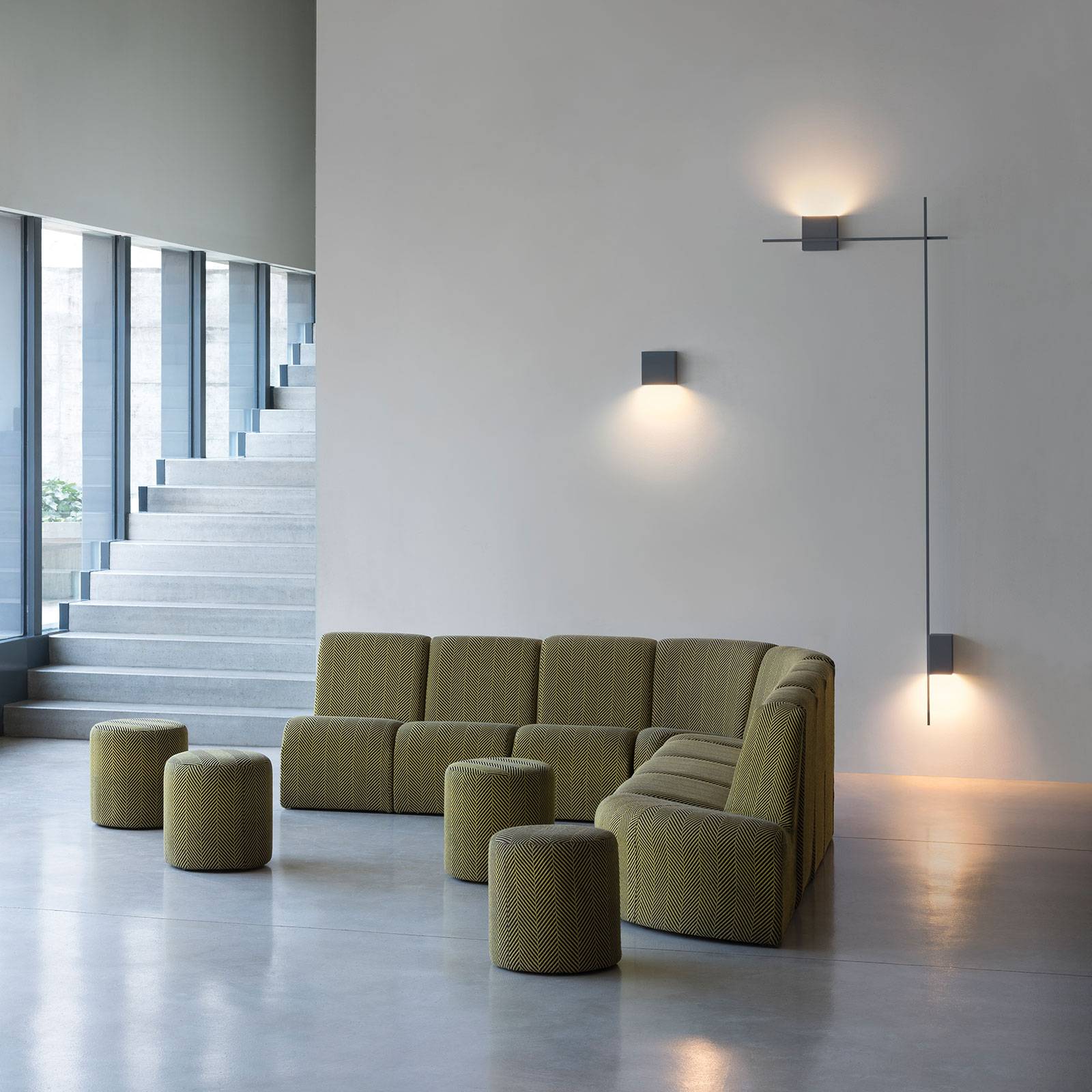 Vibia Structural 2600 kinkiet LED, ciemnoszary