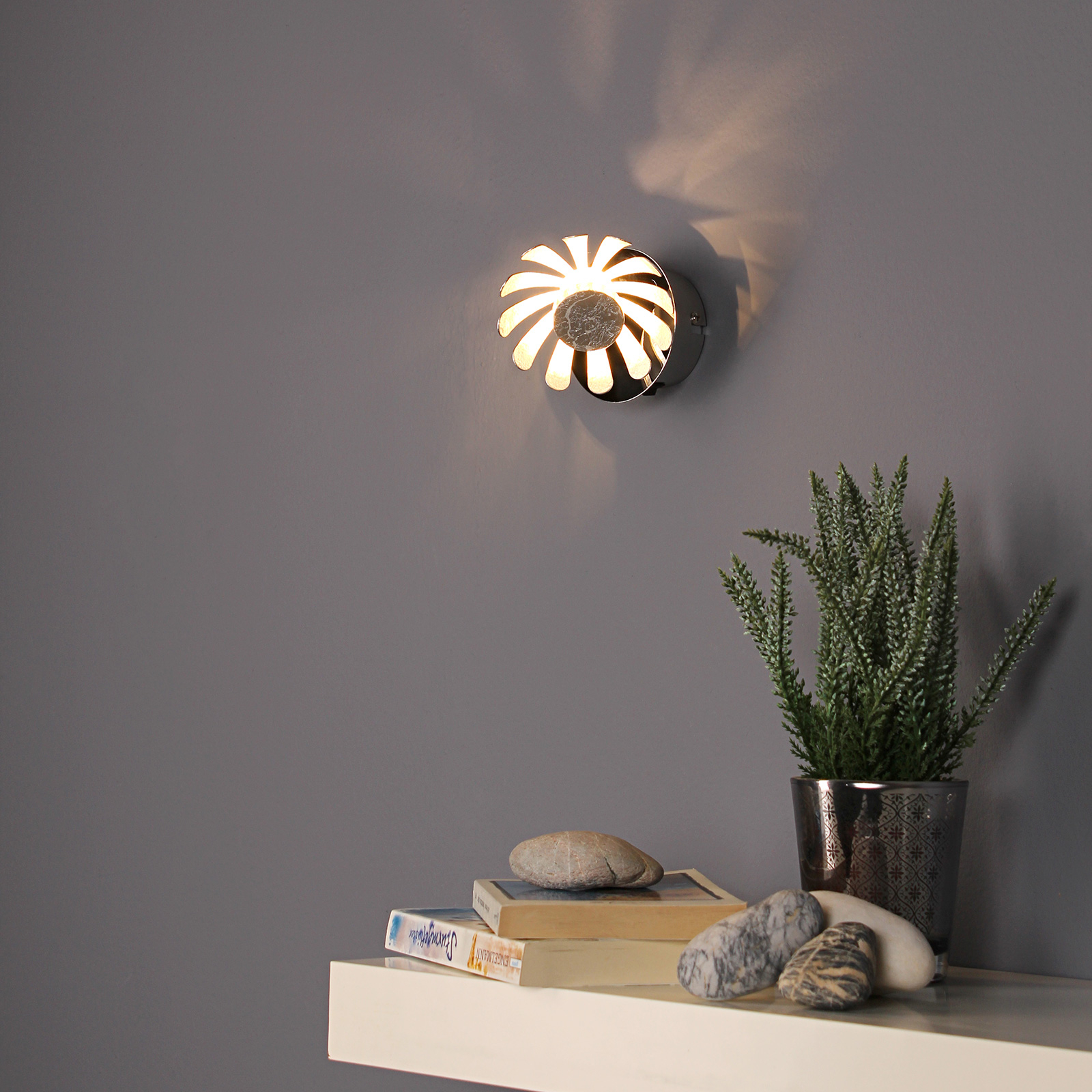 Bloom LED zidna svjetiljka srebrna