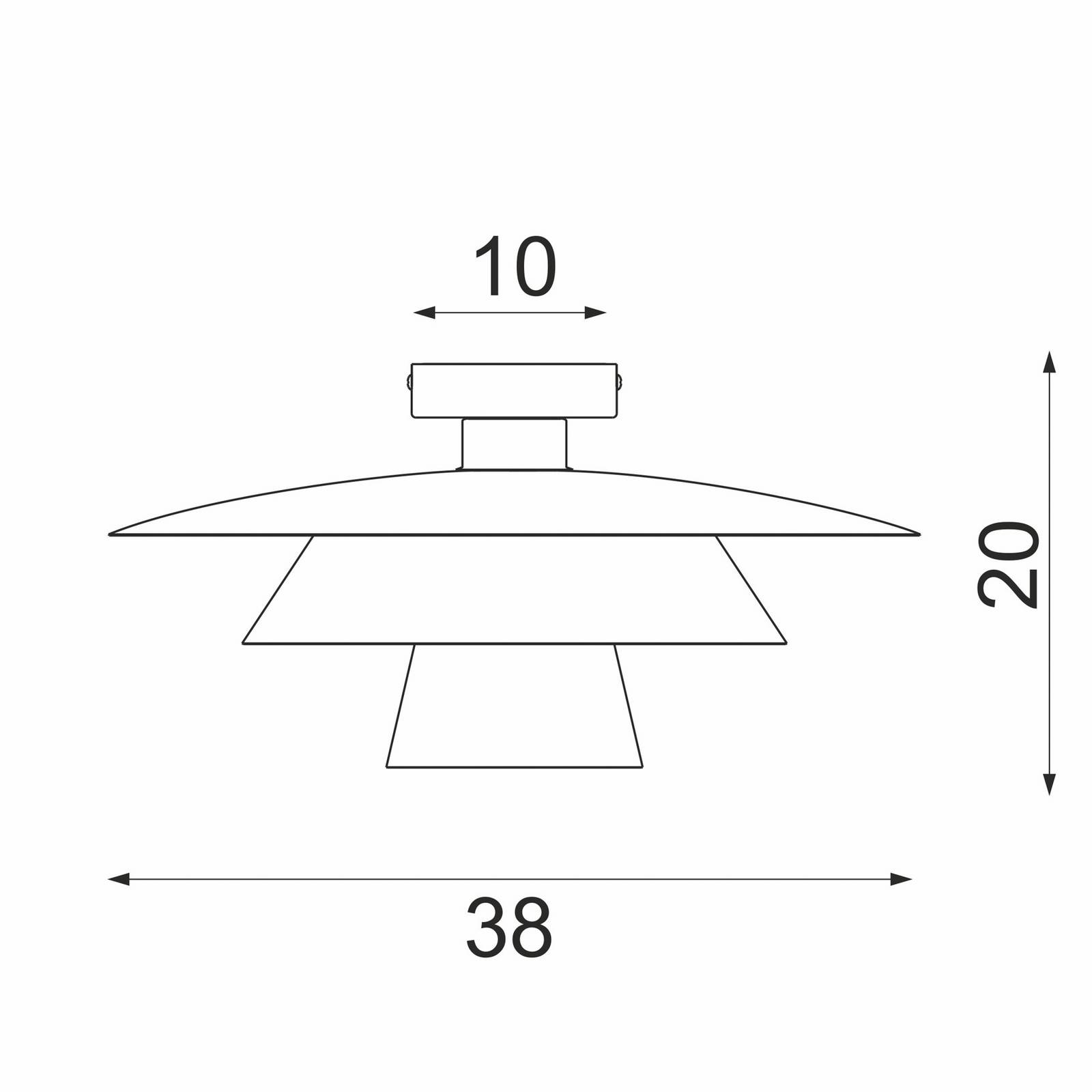 Lampa sufitowa Plato, pomarańczowa, metal, Ø 38 cm, E27