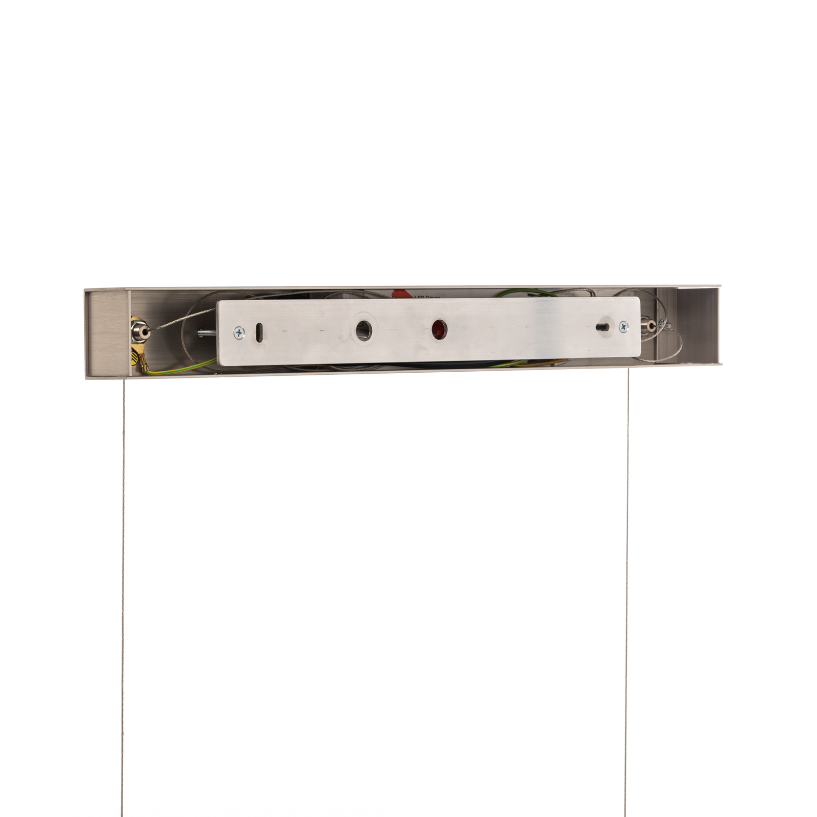 Candeeiro de suspensão Quitani Elis LED nogueira/níquel 148 cm