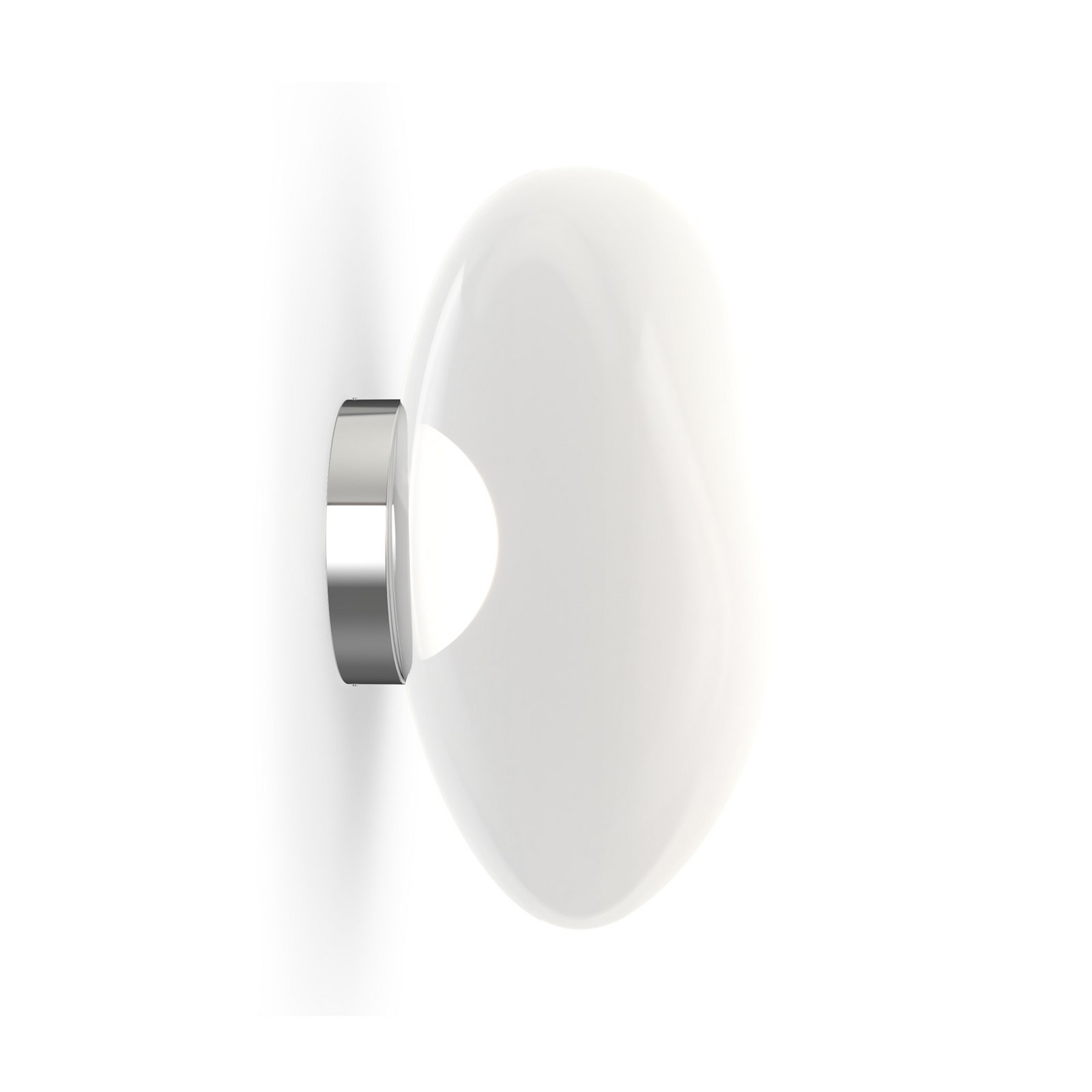 Tom Dixon LED-vägglampa Melt, Ø 50 cm, opal/kromfärgad