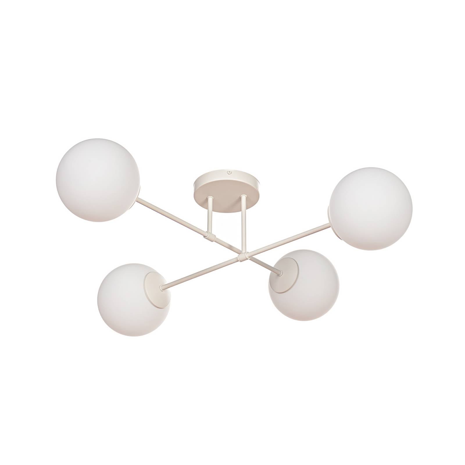 Deckenleuchte Moon, 80 cm, 4-flammig, sandfarben, Glas, E27