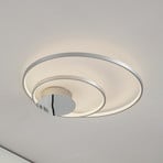 Lindby Nerwin LED stropna svjetiljka, 65 cm, okrugla, aluminij/krom