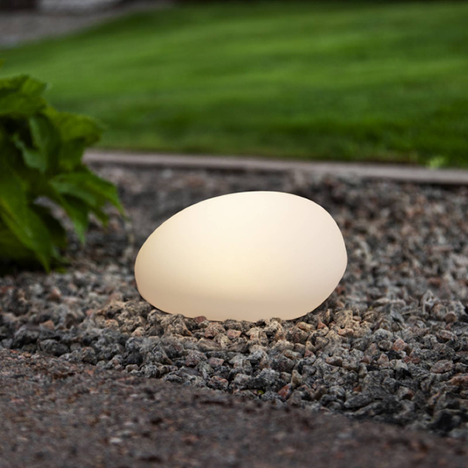 STAR TRADING Lampe solaire LED GLOBY, blanche, 24,5 cm, plastique, IP44