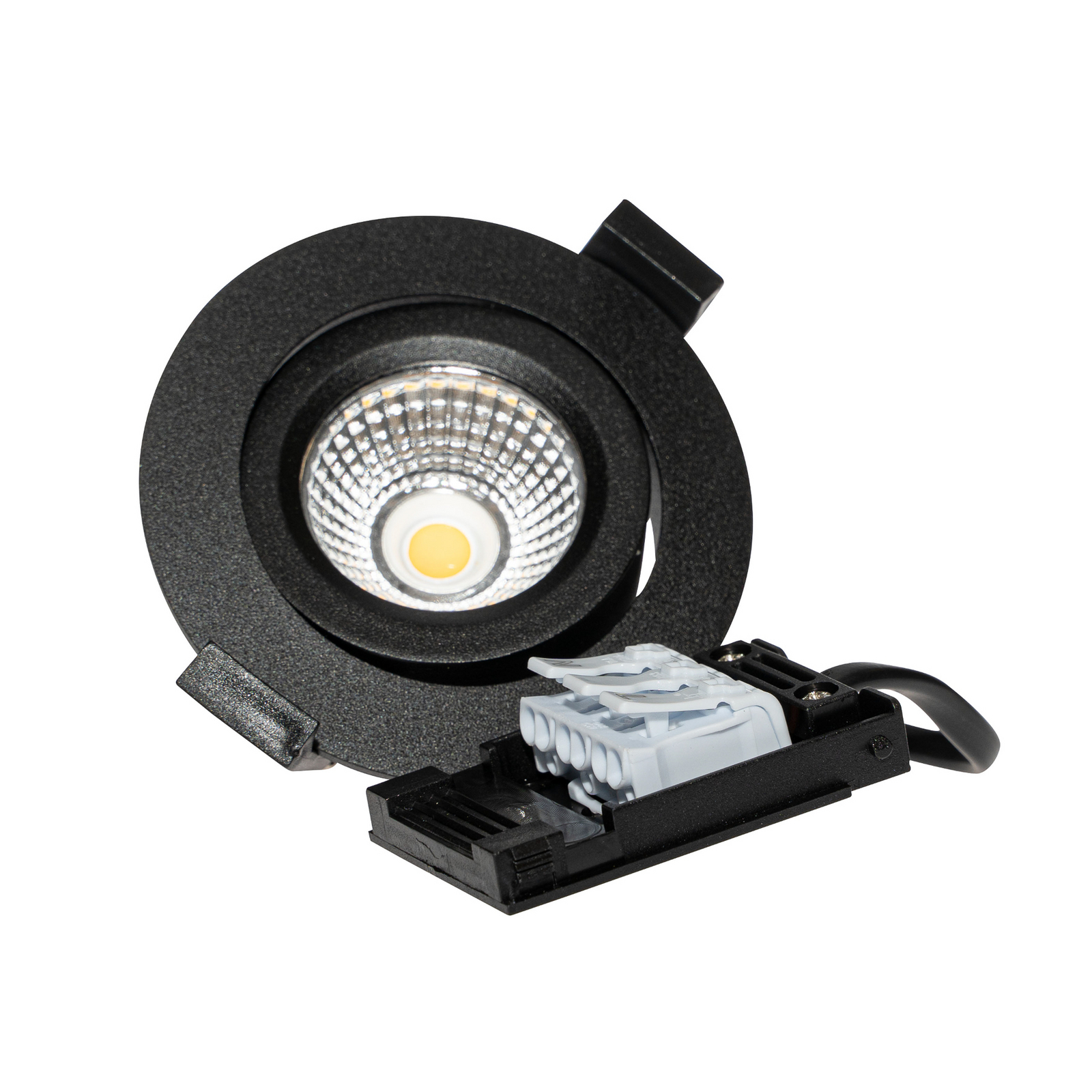 DOTLUX LED ugradbena stropna svjetiljka CIRCLEminidim, crna Ø 8,5 cm