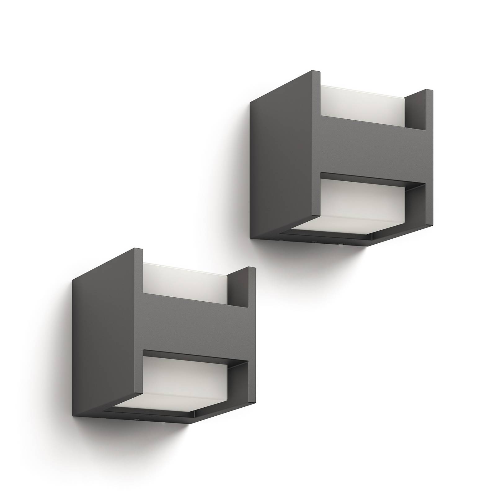 Philips LED-Außenwandleuchte Arbour UE 2er-Set 2-flg. 2700 K