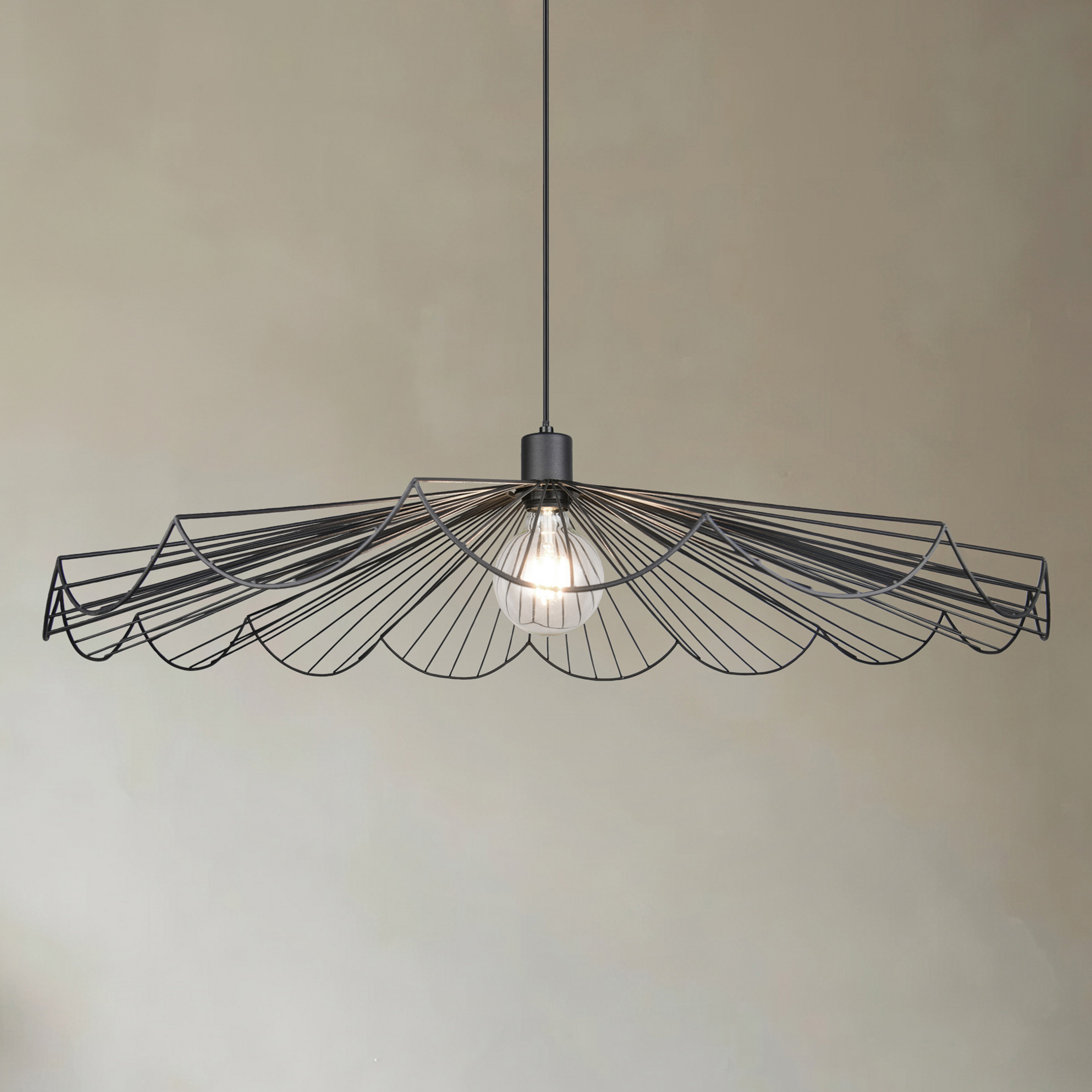 Pendelleuchte Margarita, Ø 80 cm, schwarz, E27, Metall