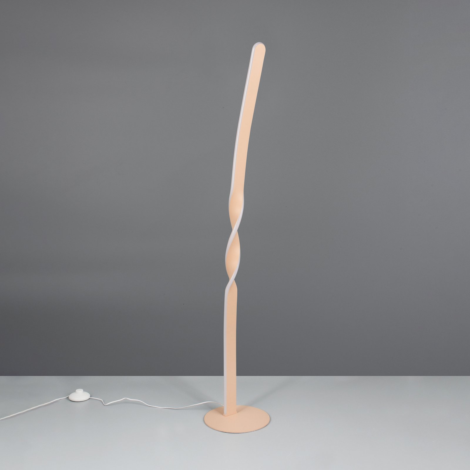 LED-gulvlampe Ginko, sand, metal, højde 110 cm