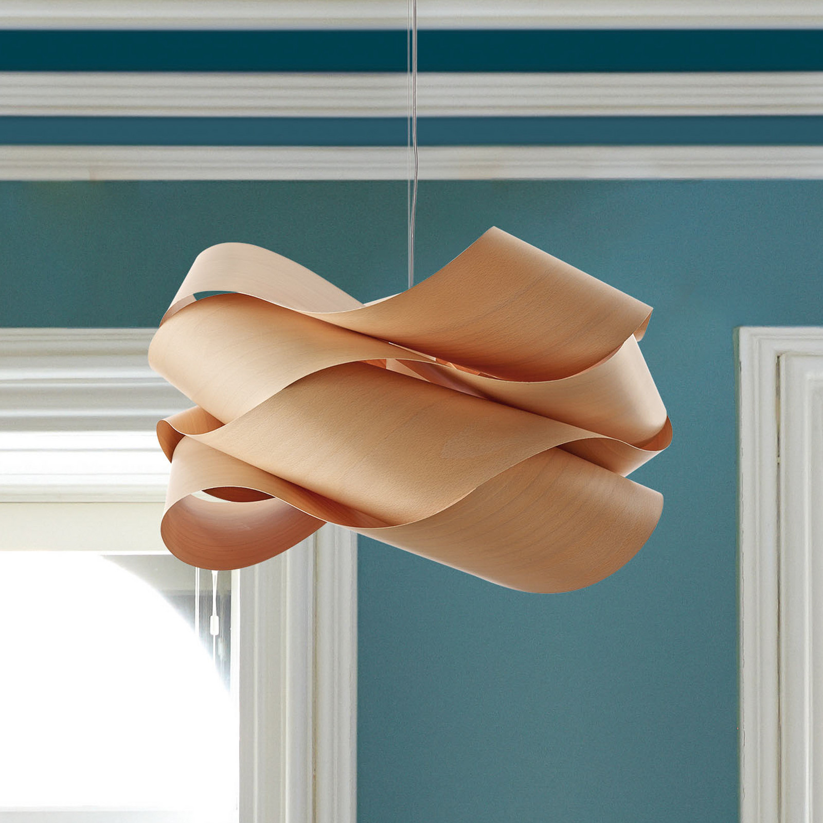 LZF LAMPS Lampă suspendată LZF culoare fag/nichel Ø 69 cm lemn - Camera de zi / sufragerie - Design - frasin nichel