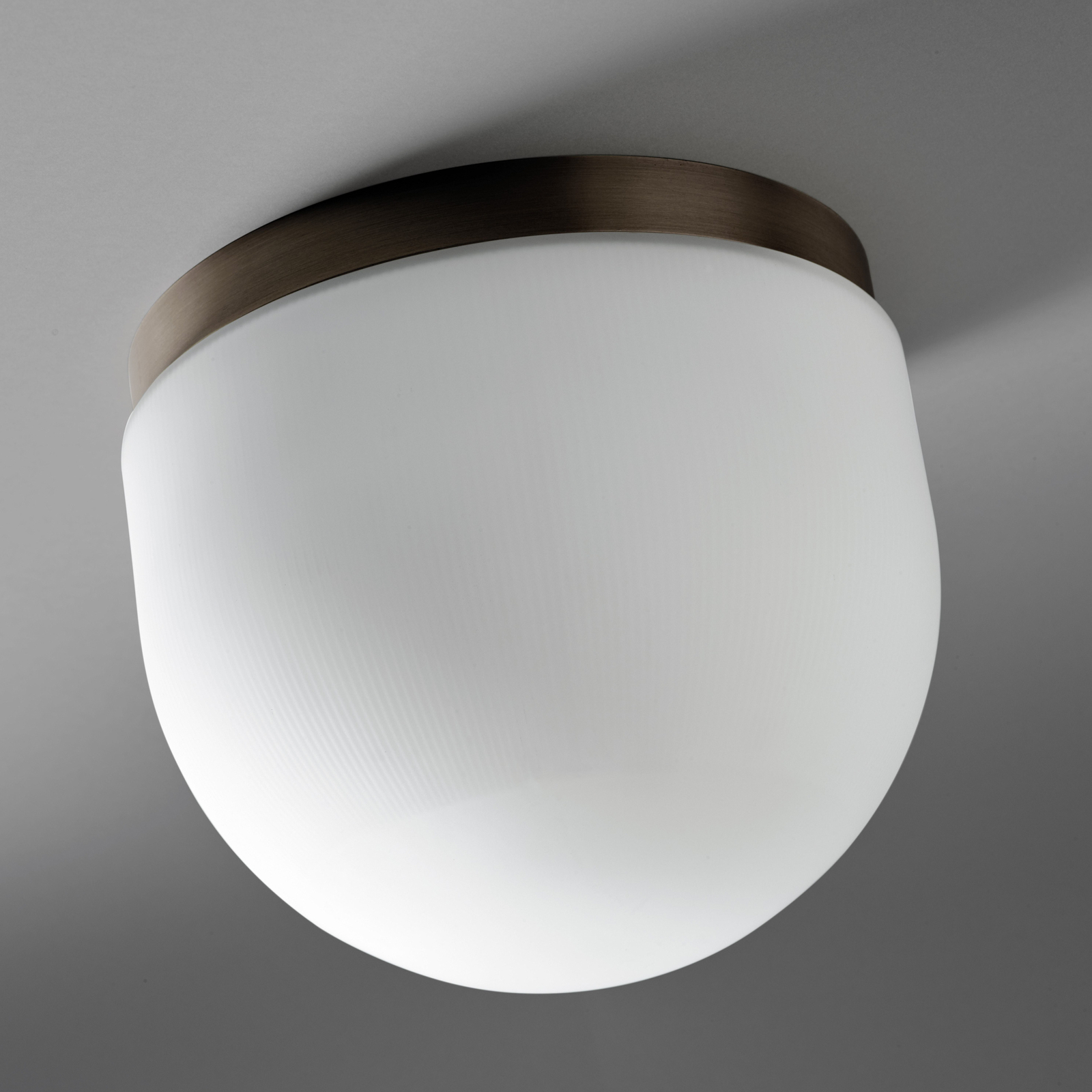 Domu plafondlamp, Ø 20 cm, brons/wit, glas, GX53