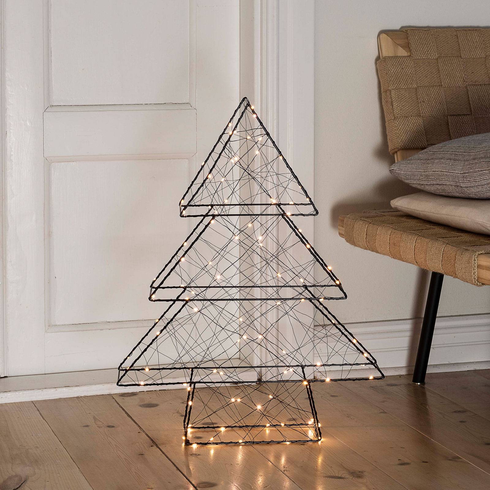 Dekoračná LED lampa Vianočný stromček čierna 100pl