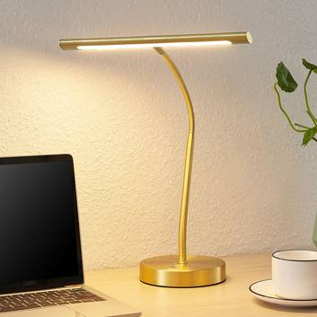 Lindby Nikali LED-skrivebordslampe, mat messing