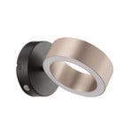 LED-Wandleuchte Axion, schwarz/braun, Höhe 20 cm, dim.