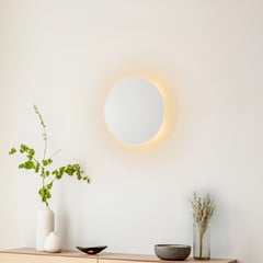 Aplique de pared Lunia New, blanco, Ø 30 cm