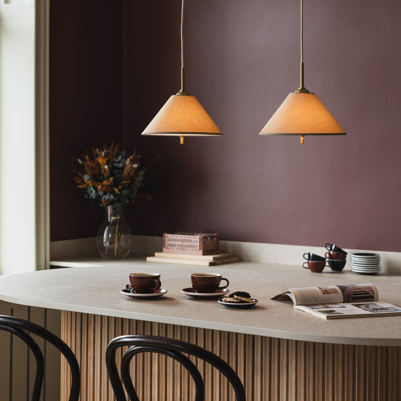 Globen Lighting Висяща лампа IRIS 25, цвят мока, Ø 25 см