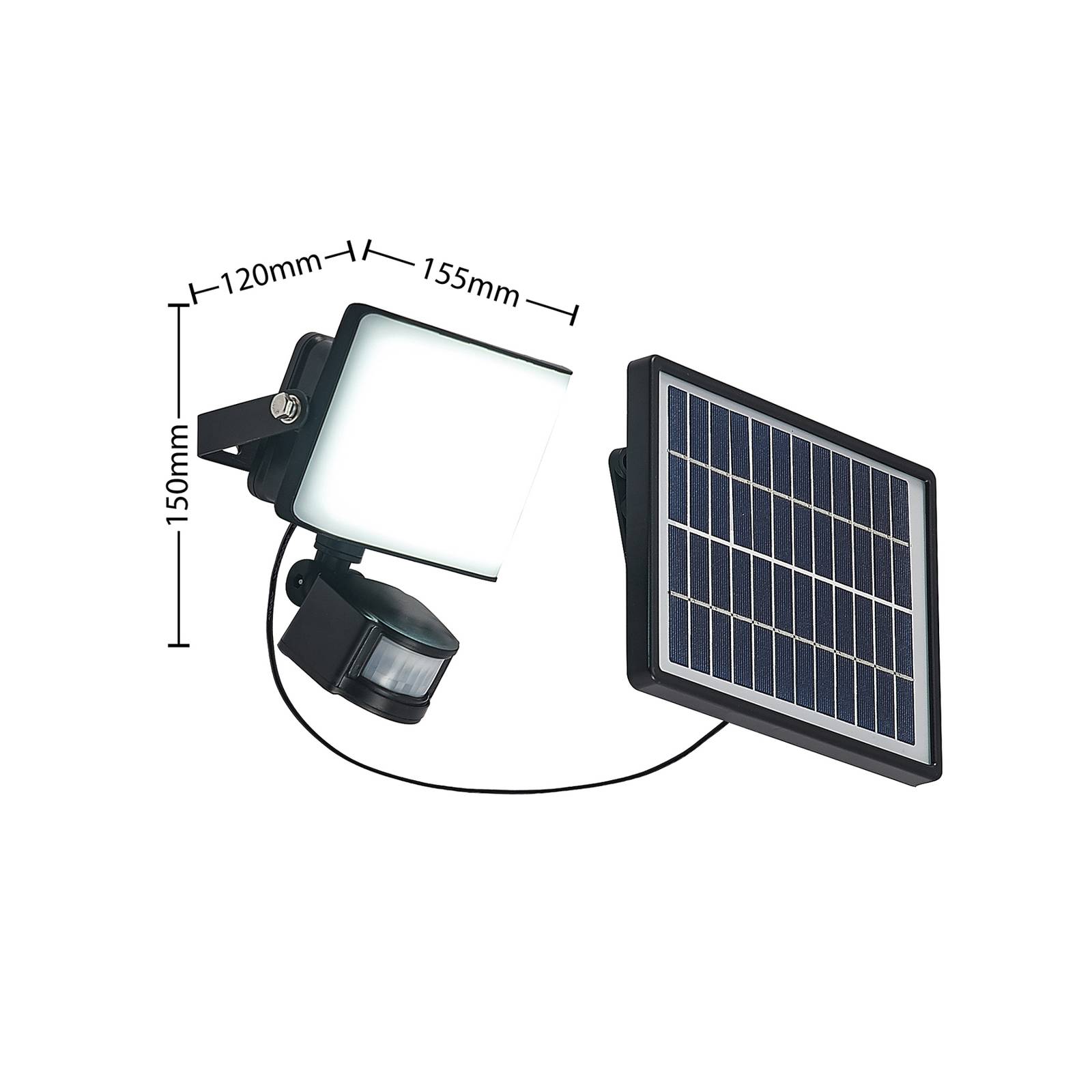 Prios Darini solarny spot ścienny LED z czujnikiem